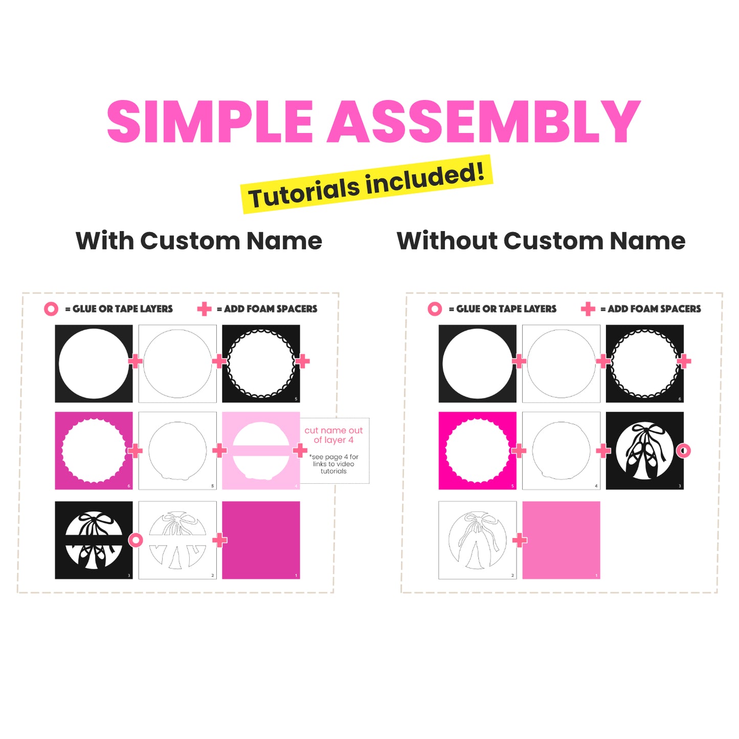 Dance Name Sign Layered SVG Shadow Box Project