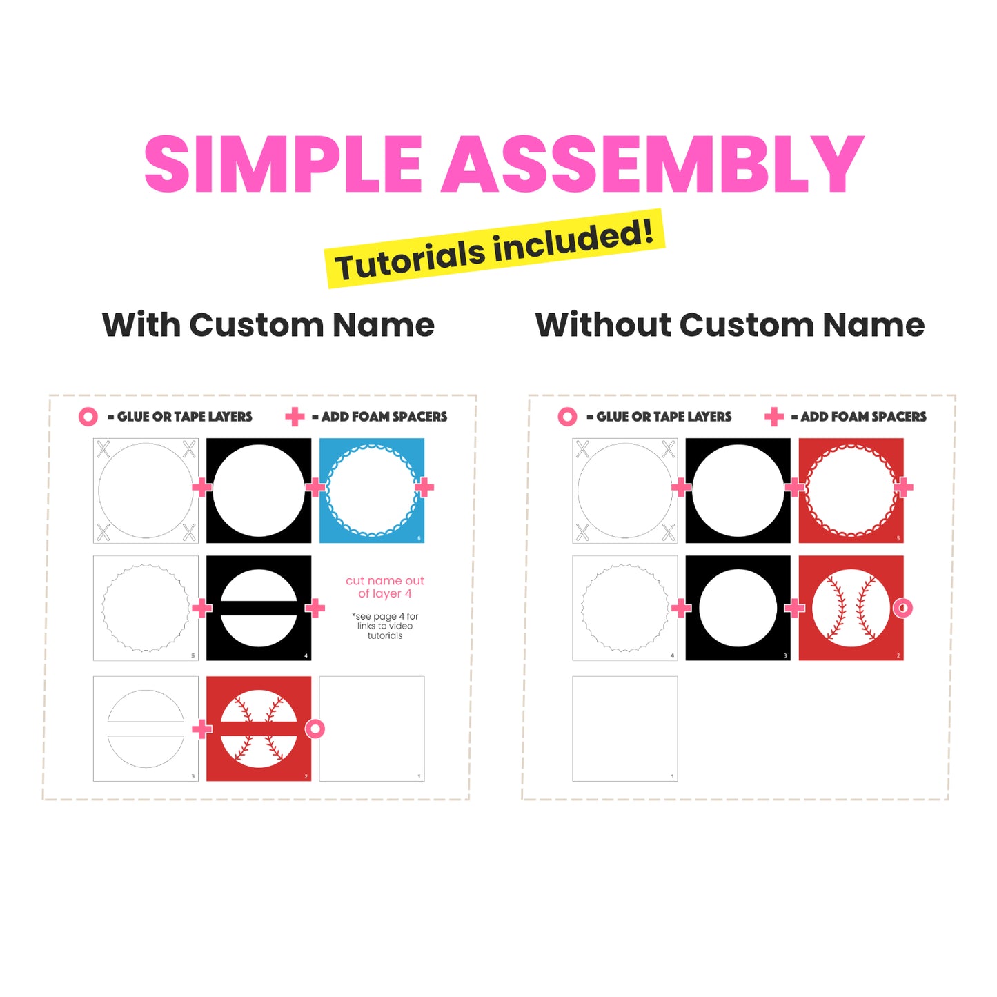 Baseball Name Sign Layered SVG Shadow Box Project