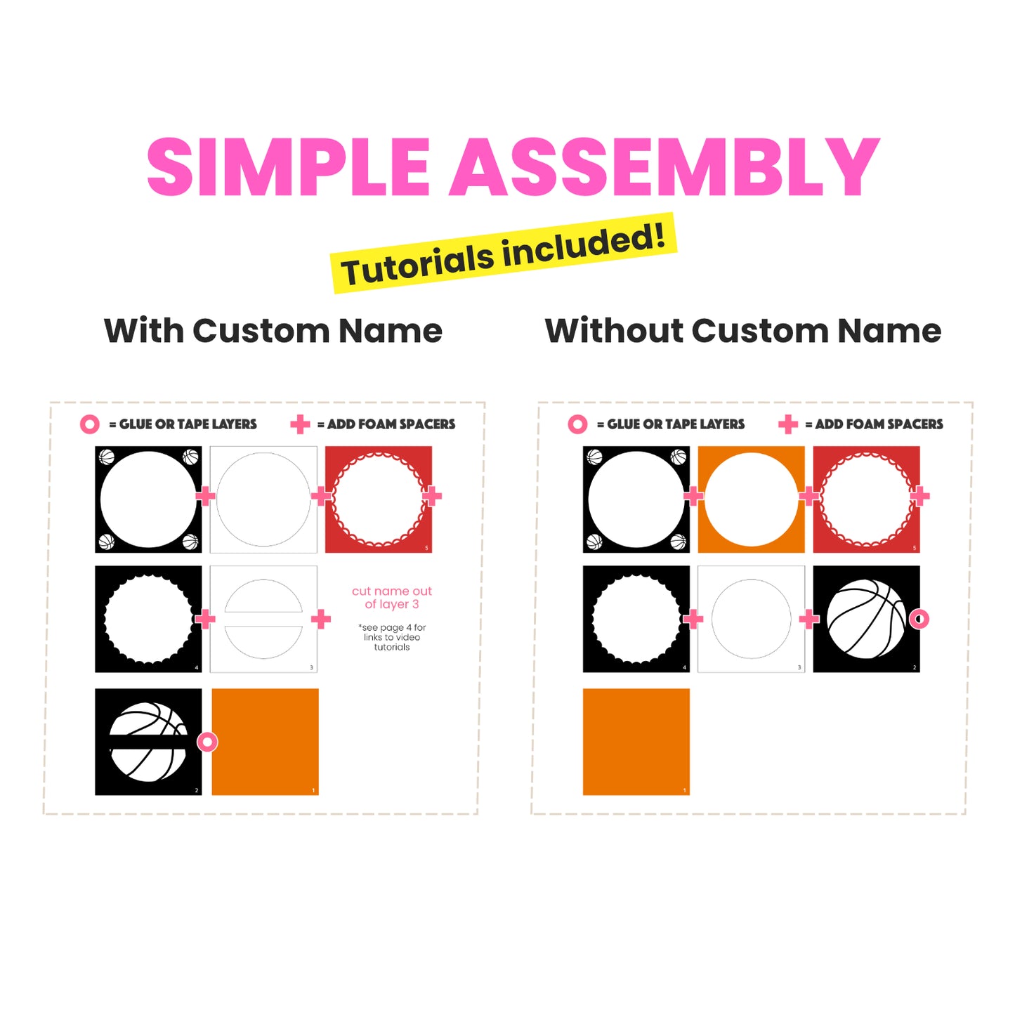 Basketball Name Sign Layered SVG Shadow Box Project