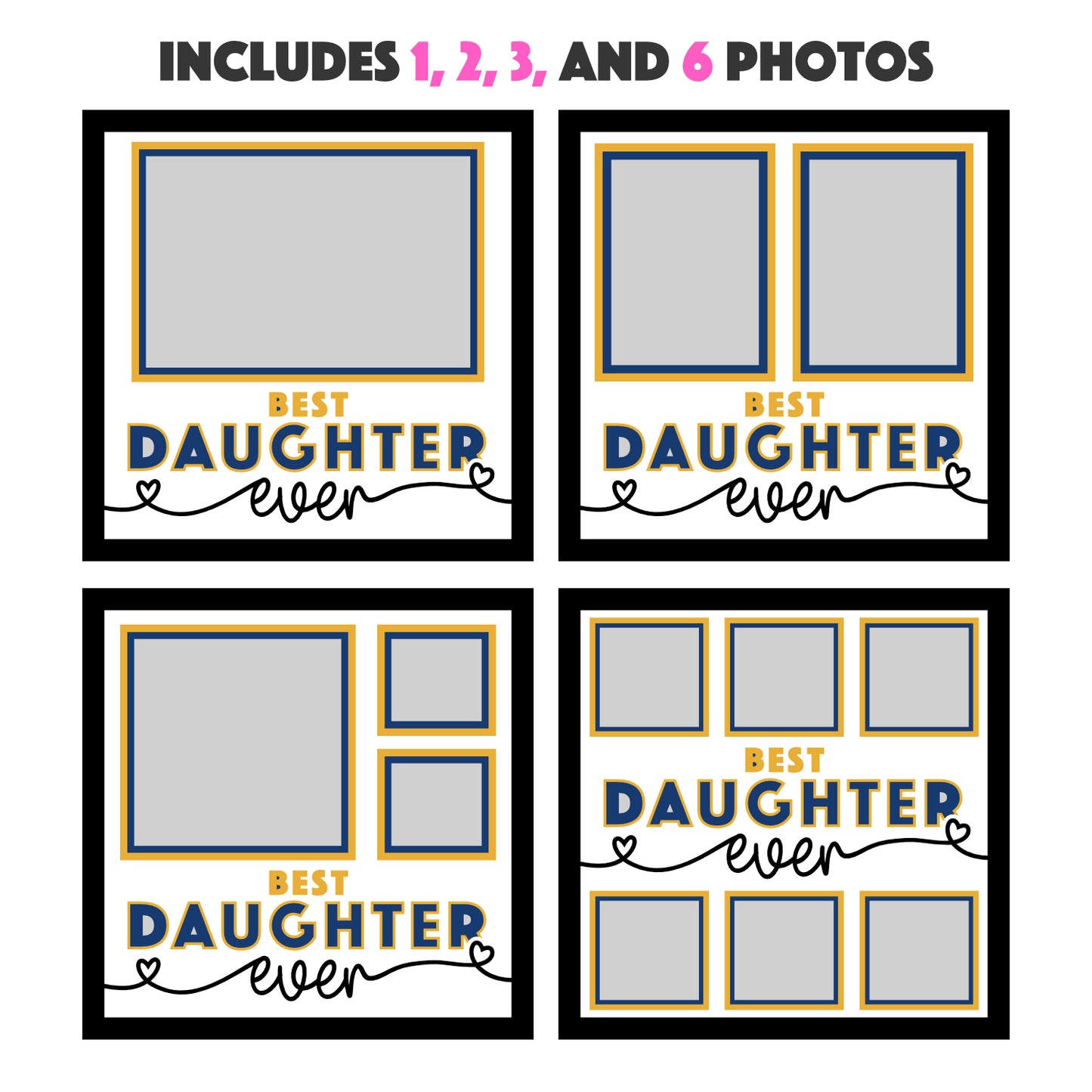 Best Daughter(s) Ever Layered SVG Picture Frame Project