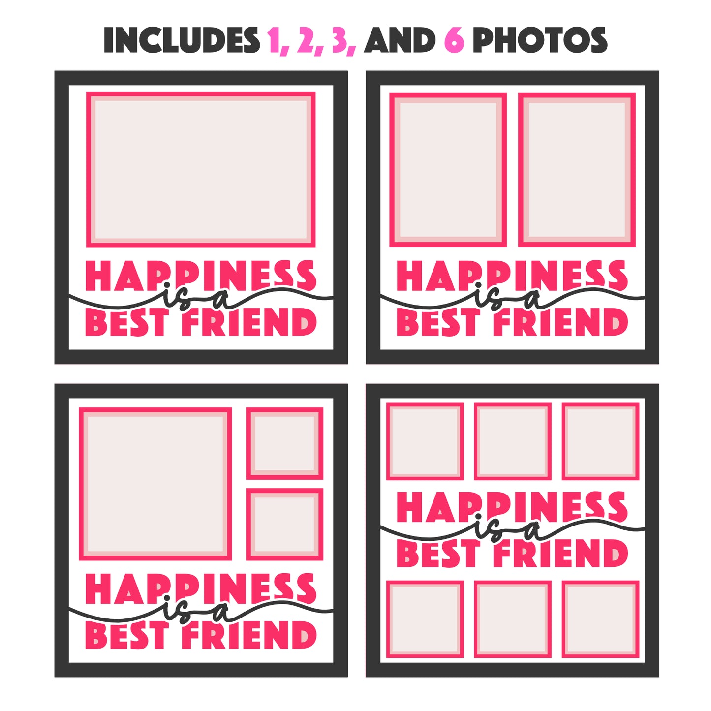 Happiness is a Best Friend Layered SVG Friendship Picture Frame Project