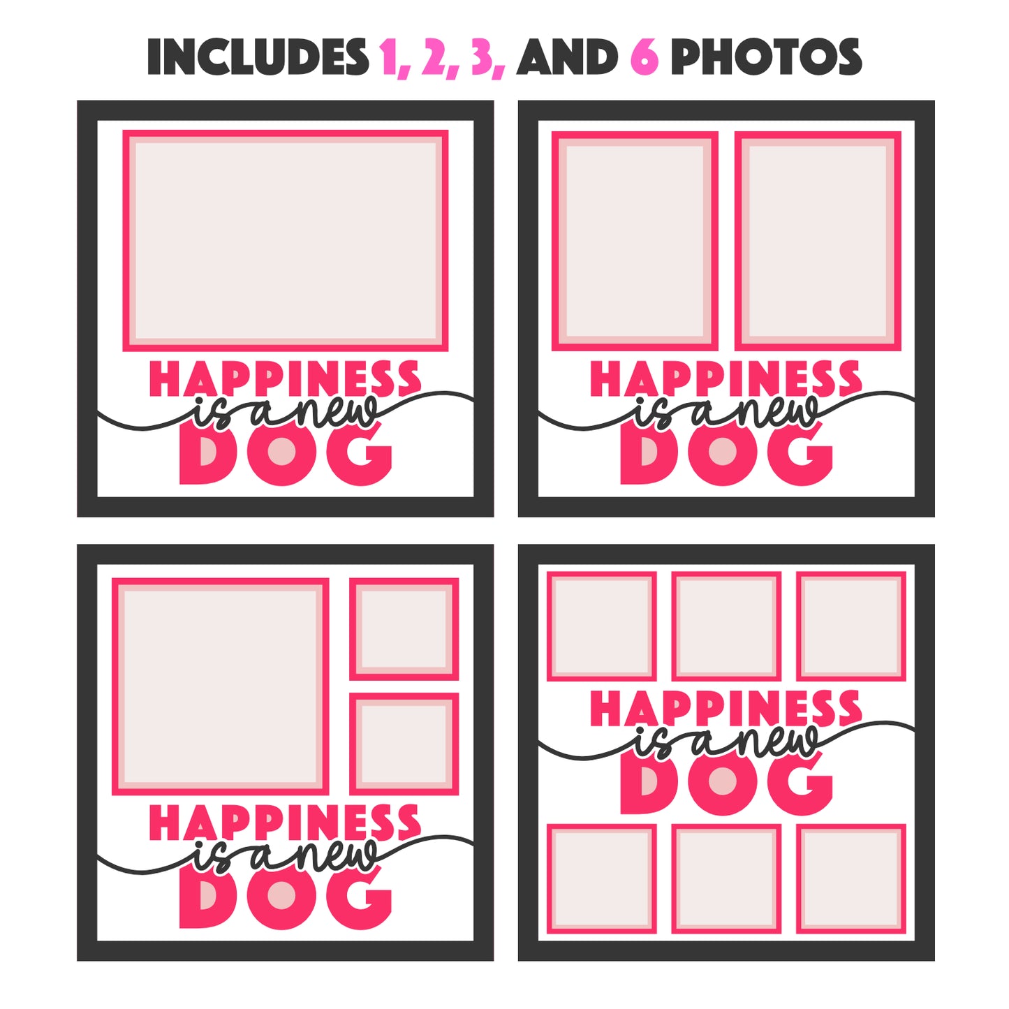 Happiness is a New Dog Layered SVG Picture Frame Project