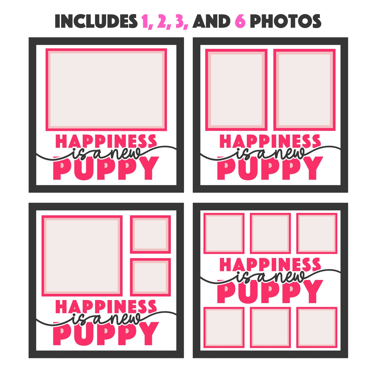 Happiness is a New Puppy Layered SVG Picture Frame Project