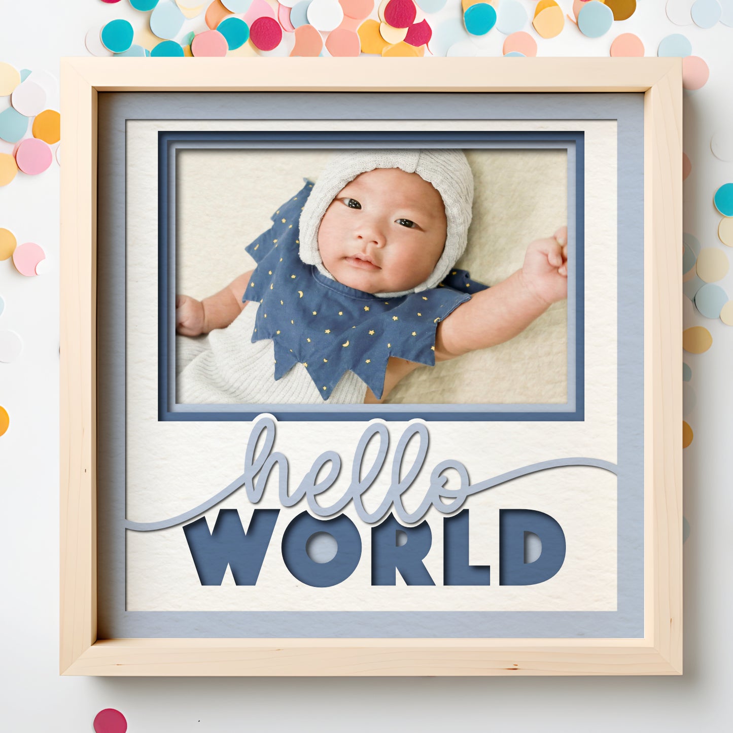 Hello World Baby Picture Frame Shadow Box Project
