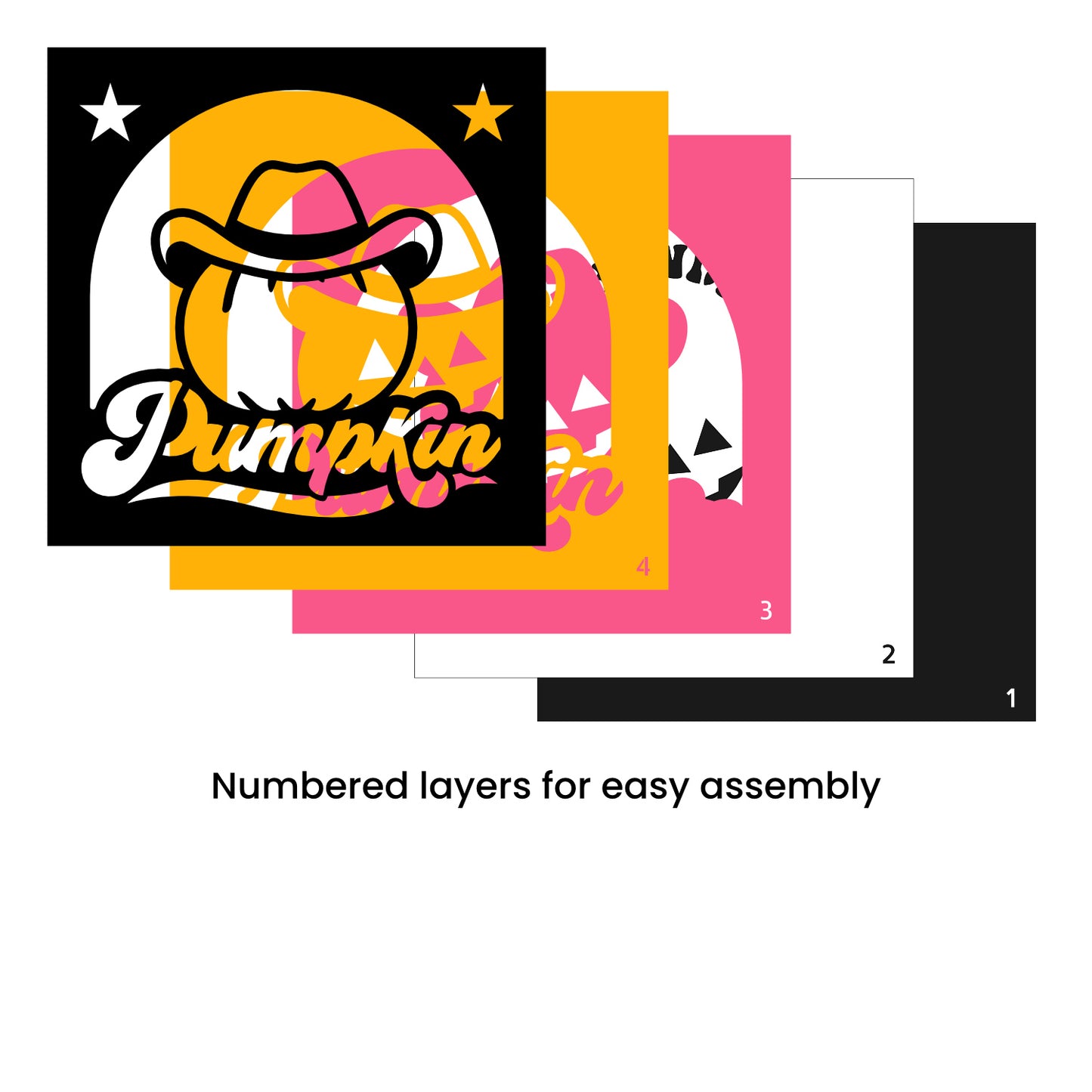 Howdy Pumpkin Retro Halloween Sign - 3d SVG Shadow Box Files