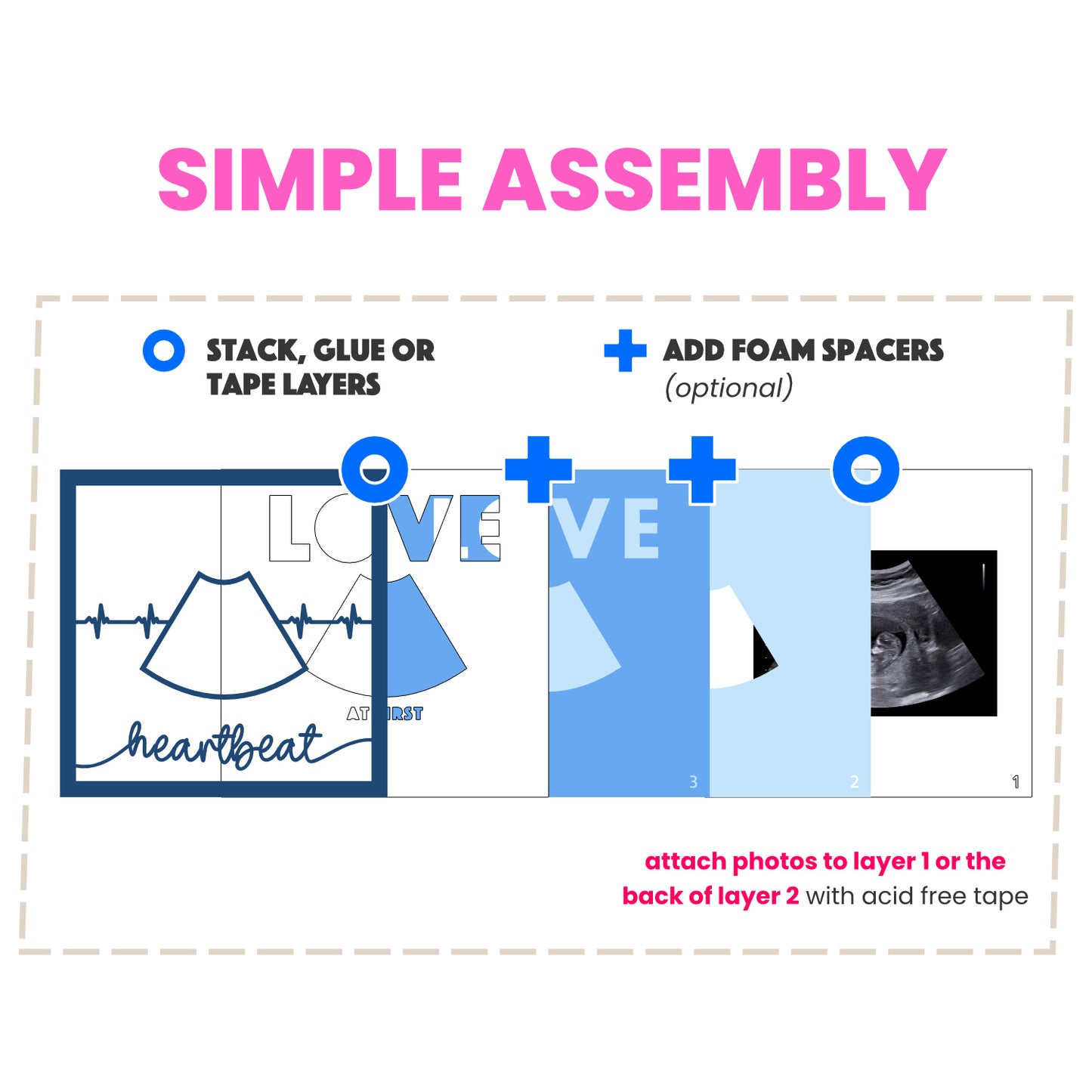Love at First Heartbeat Ultrasound Picture Frame Shadow Box Project