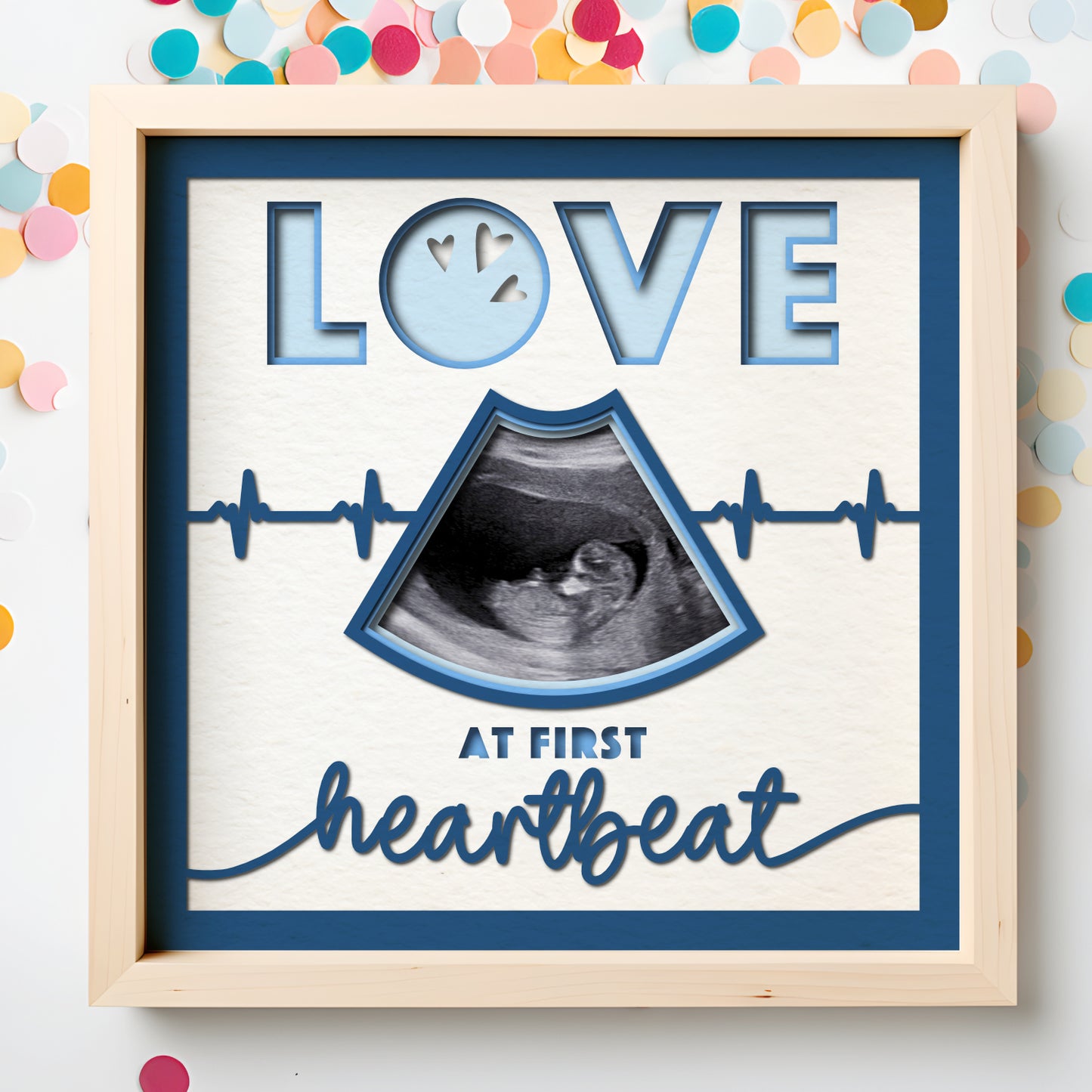 Love at First Heartbeat Ultrasound Picture Frame Shadow Box Project
