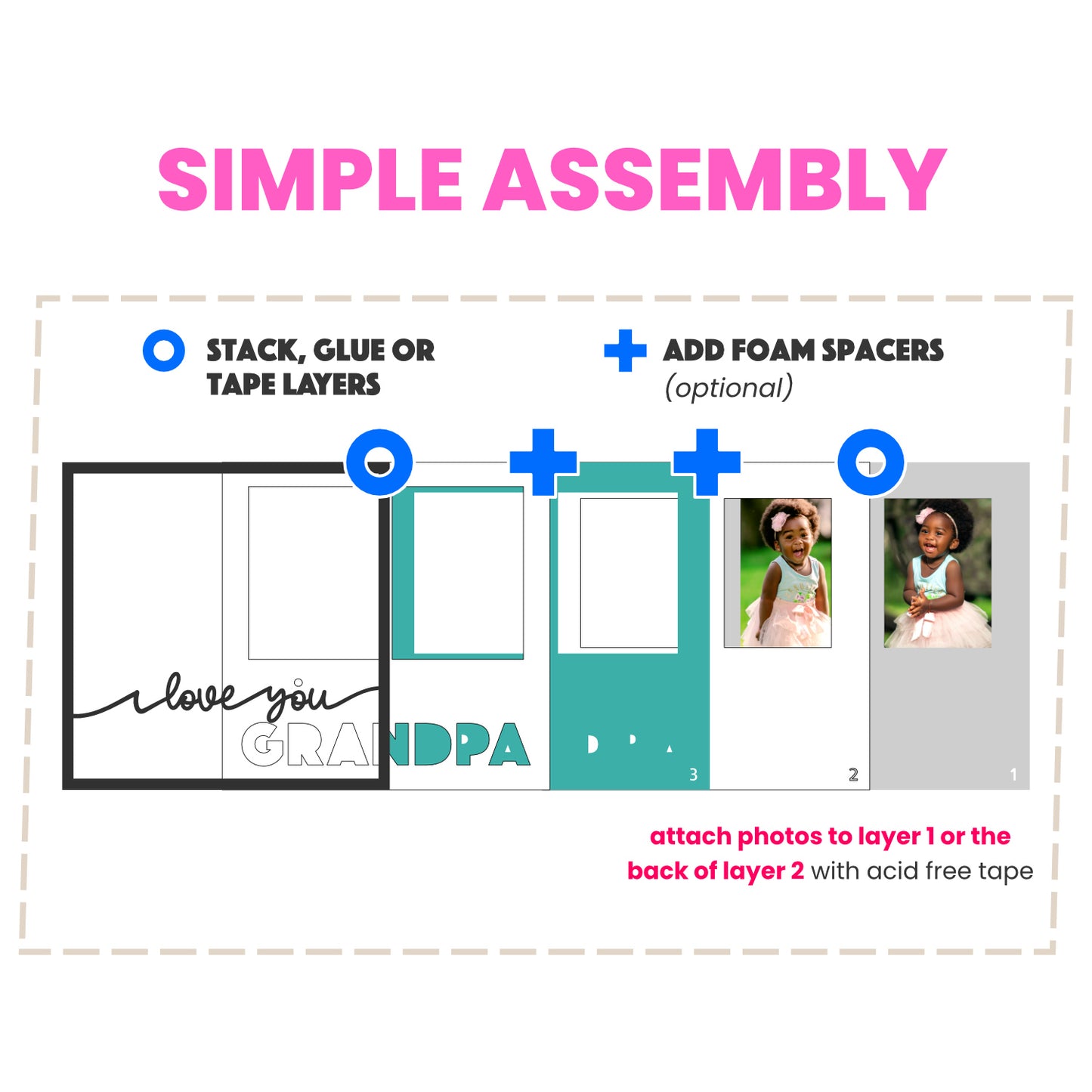 Love You Grandpa Picture Frame Shadow Box Project (includes Grandad)