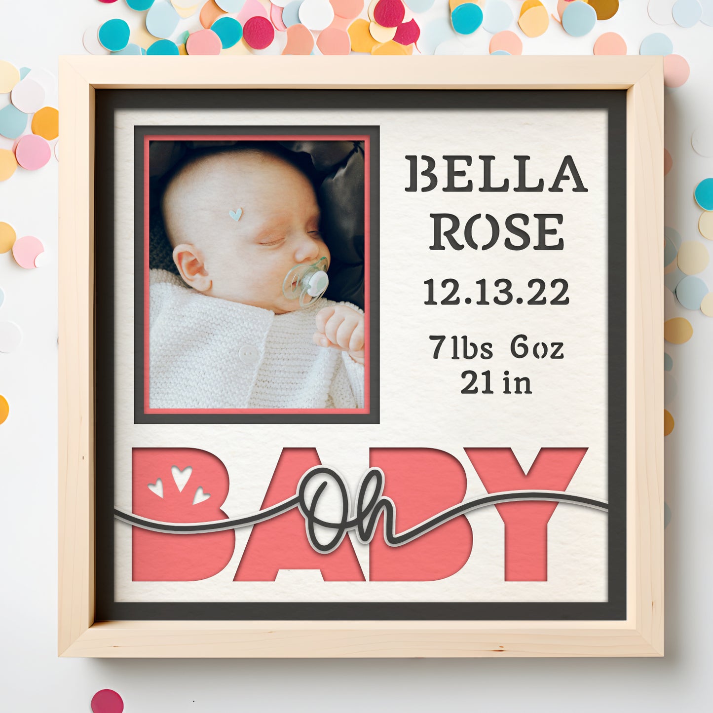 Oh Baby Birth Stats Picture Frame Shadow Box Project