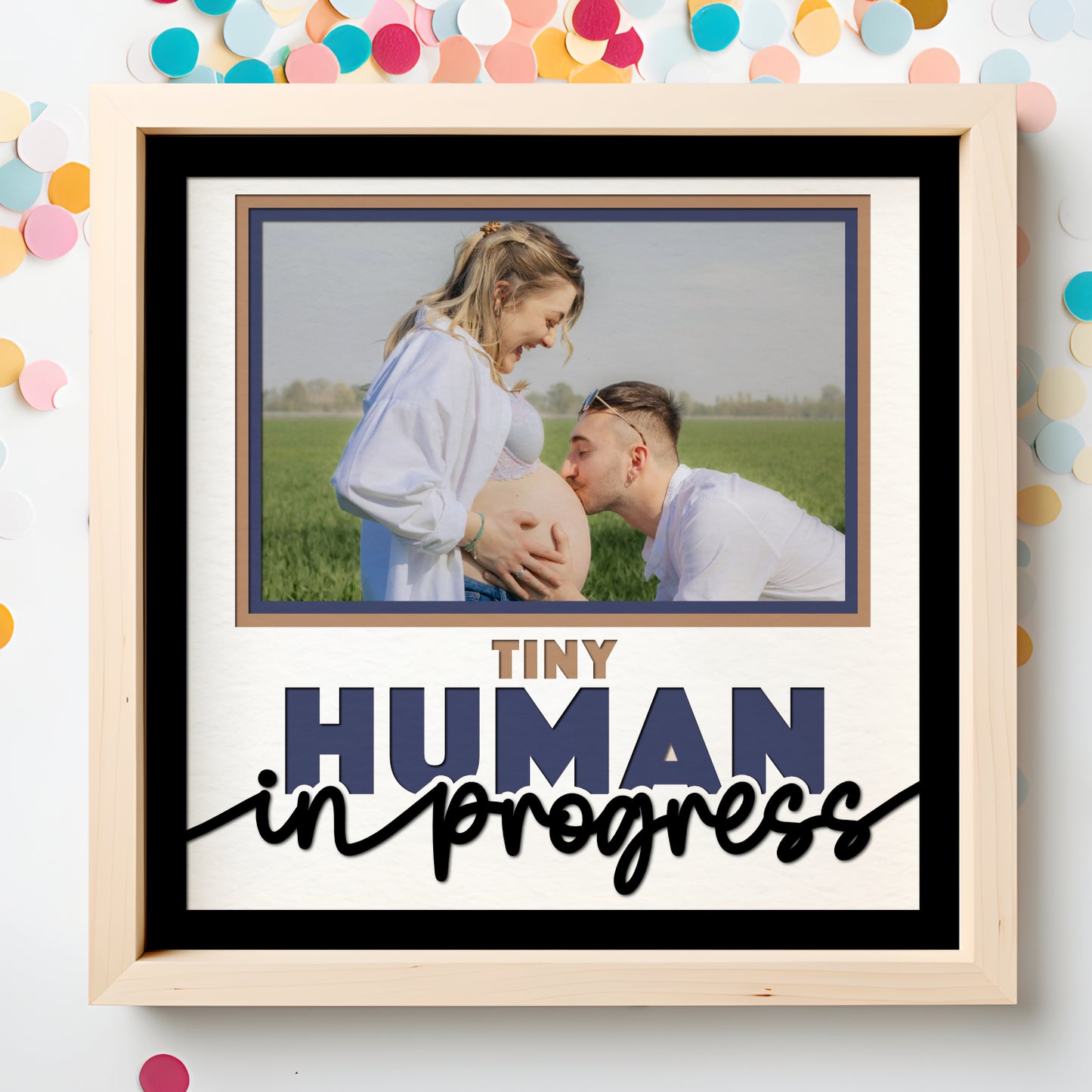 Tiny Human(s) in Progress Pregnancy Layered SVG Shadow Box Project