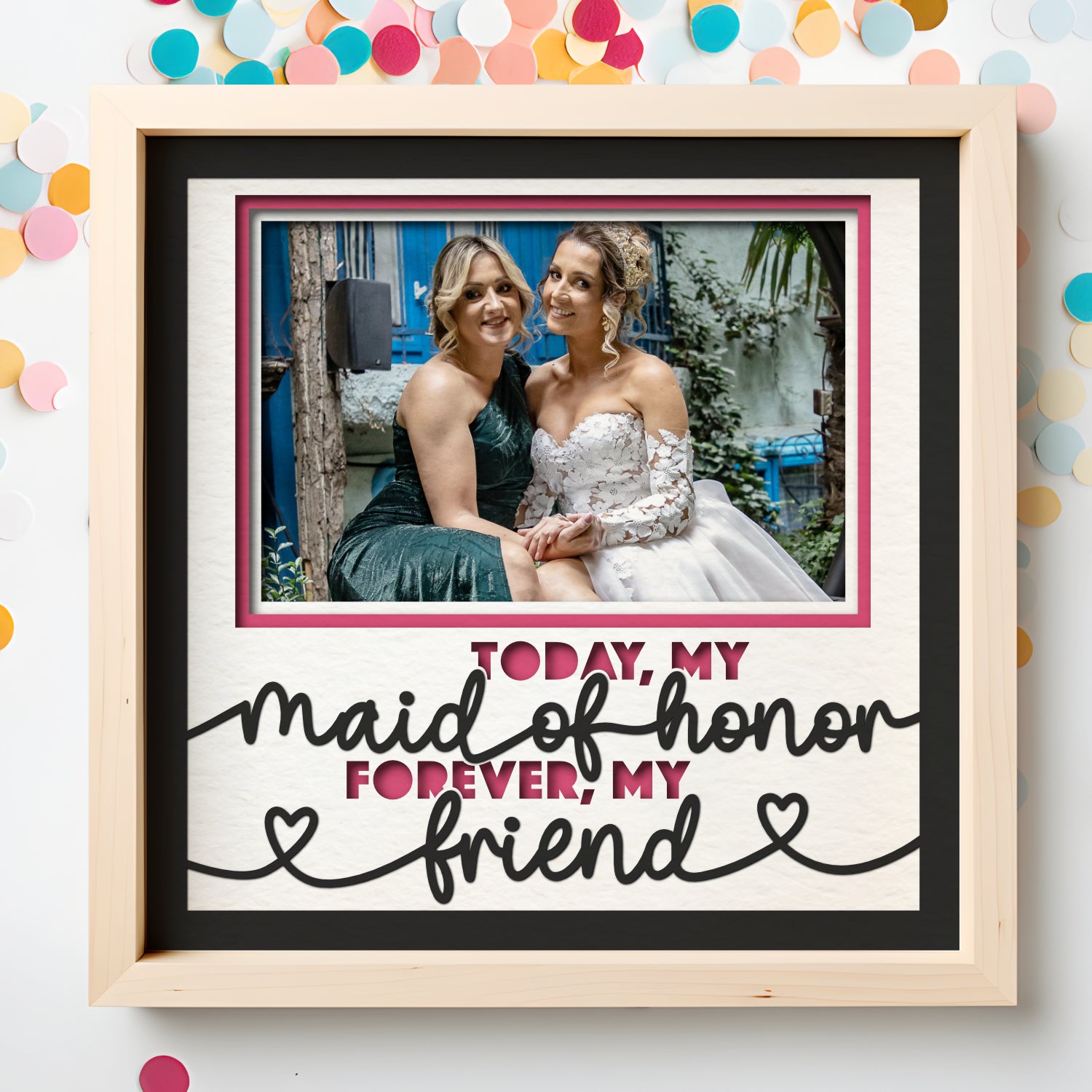 Zuo Bao Bracciale Per Damigella D'Onore "Today My Maid Of Honor Forever My Best Friend" - Rame Ipoallergenico Con Catena Regolabile