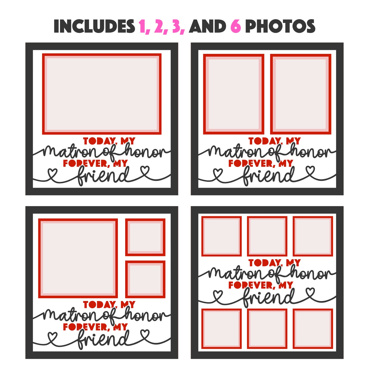 Today My Matron of Honor Forever My Friend Layered Shadow Box Project