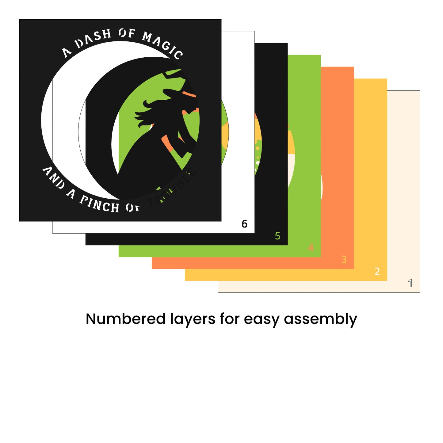 Witch Halloween Sign - 3d SVG Shadow Box Files