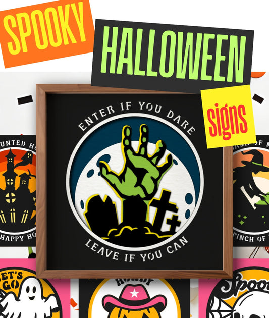 🎃 DIY Halloween Signs and Shadow Boxes (Witch + Zombie Ideas!)