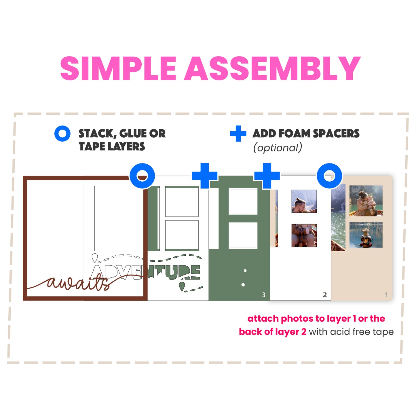 Adventure Awaits Travel Picture Frame Layered Shadow Box Project