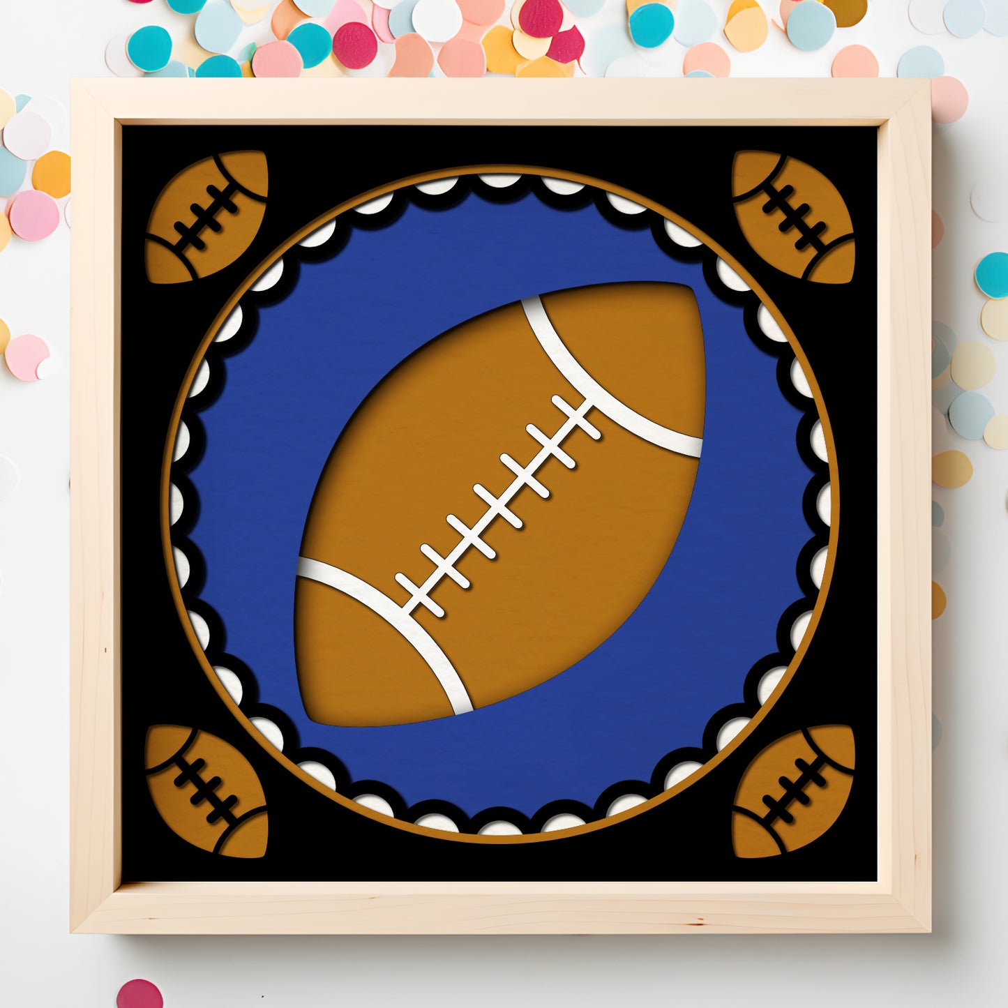 Football Name Sign Layered SVG Shadow Box Project