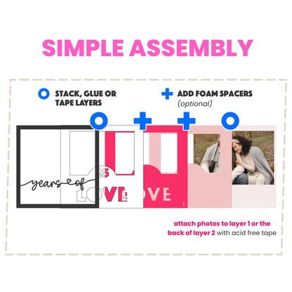 Anniversary Picture Frame Customizable Layered Shadow Box Project