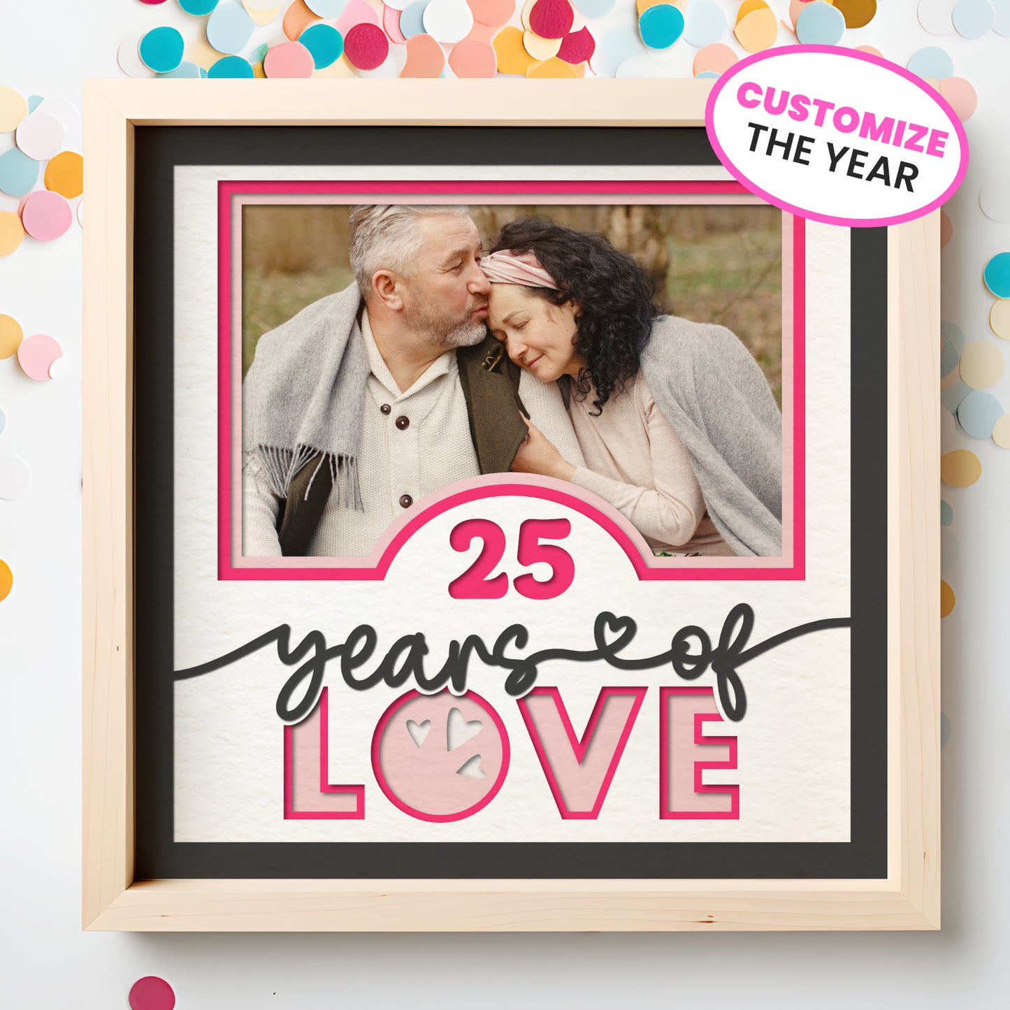 Anniversary Picture Frame Customizable Layered Shadow Box Project