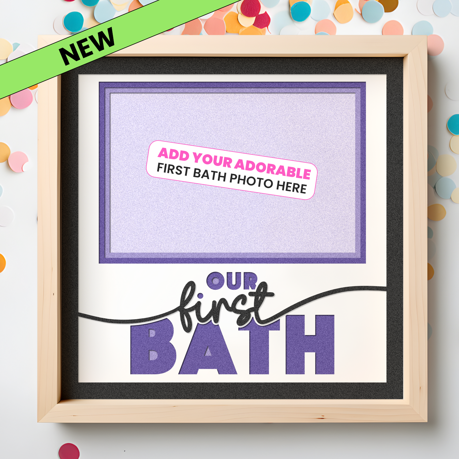 Our First Bath Picture Frame SVG Shadow Box Project File