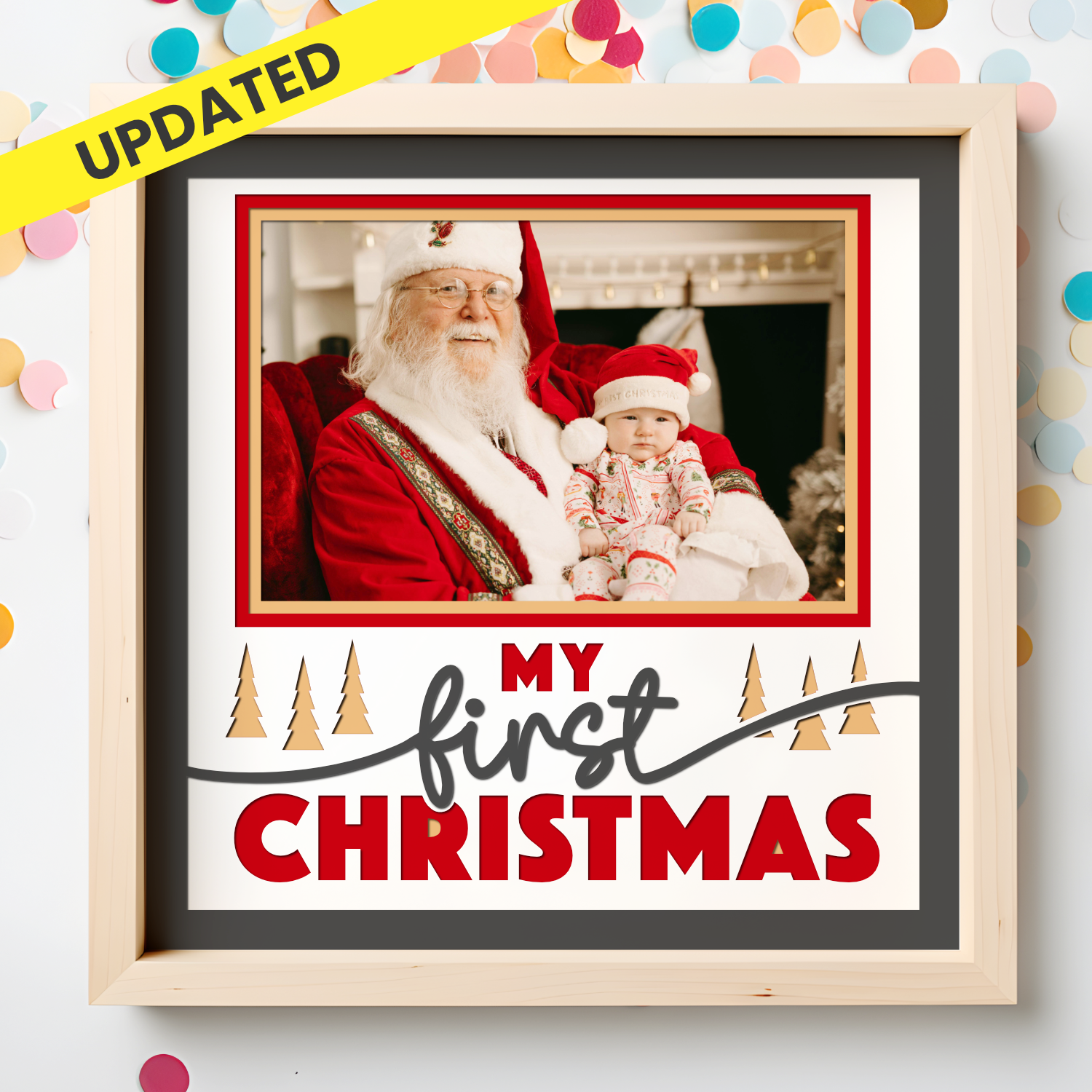 My First Christmas Layered Picture Frame Shadow Box Project