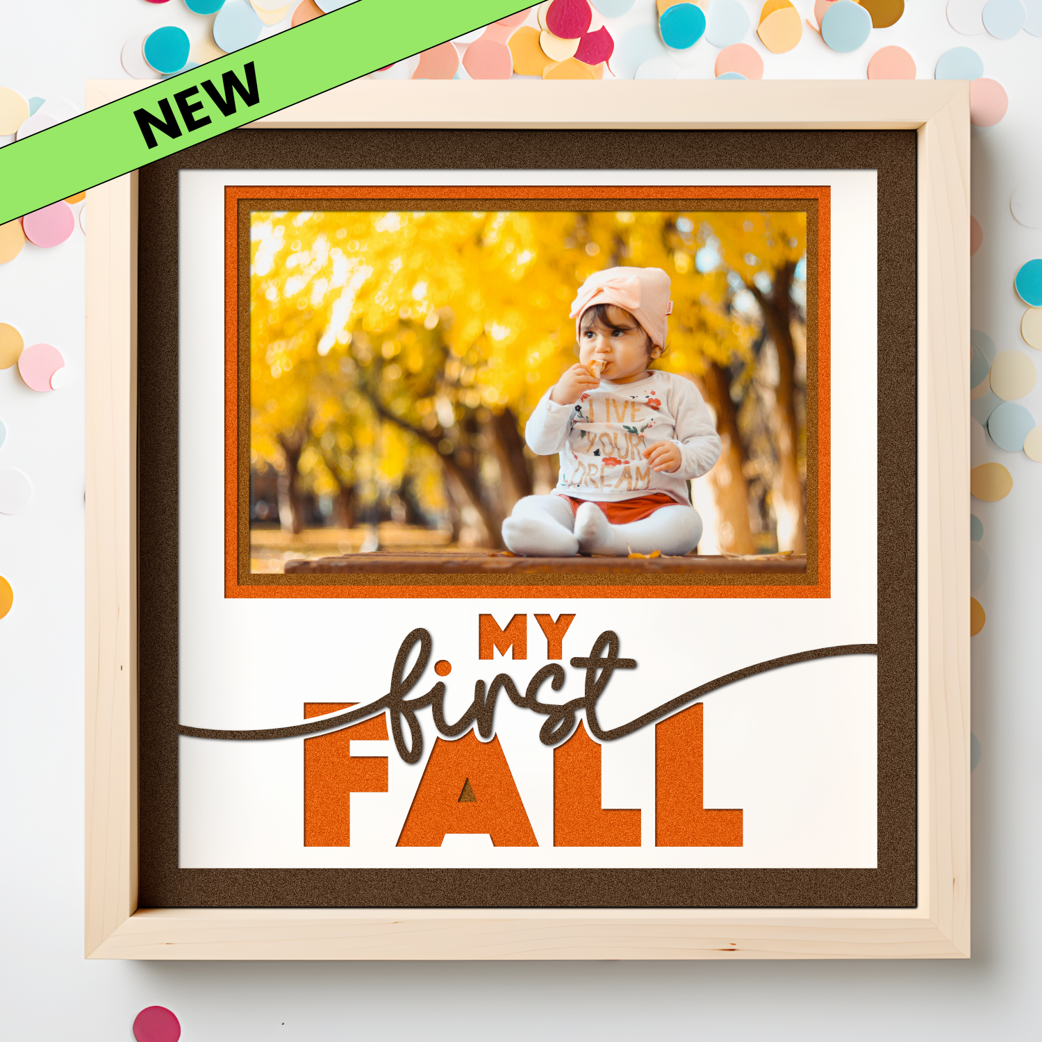 My First Fall Picture Frame SVG Shadow Box Project File
