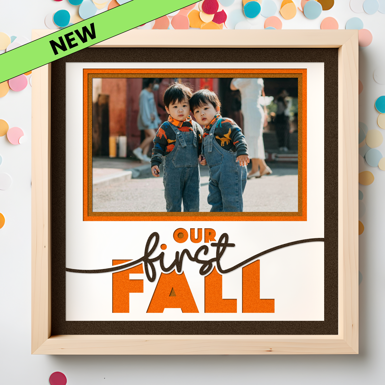 Our First Fall Twins & Multiples Picture Frame SVG Shadow Box Project File