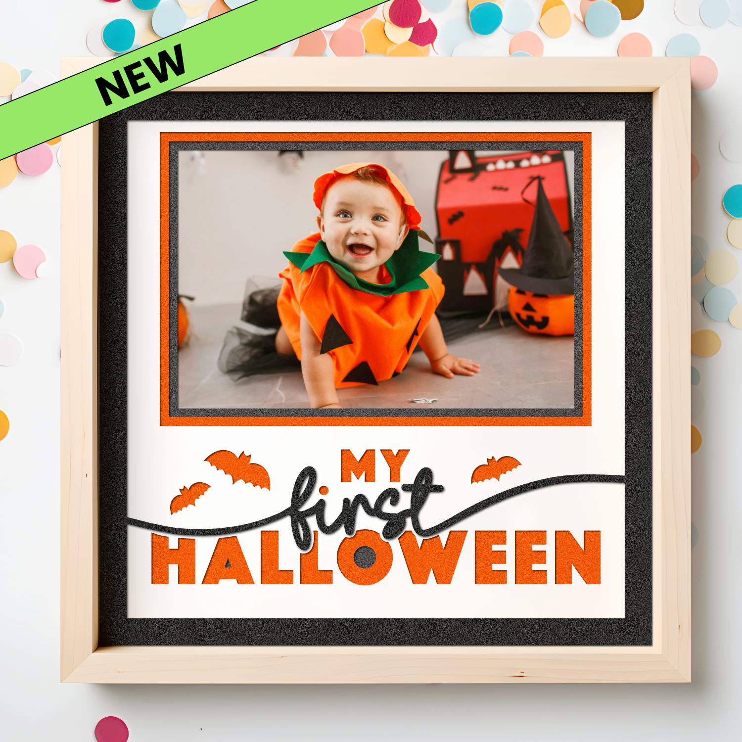 My First Halloween Picture Frame SVG Shadow Box Project File