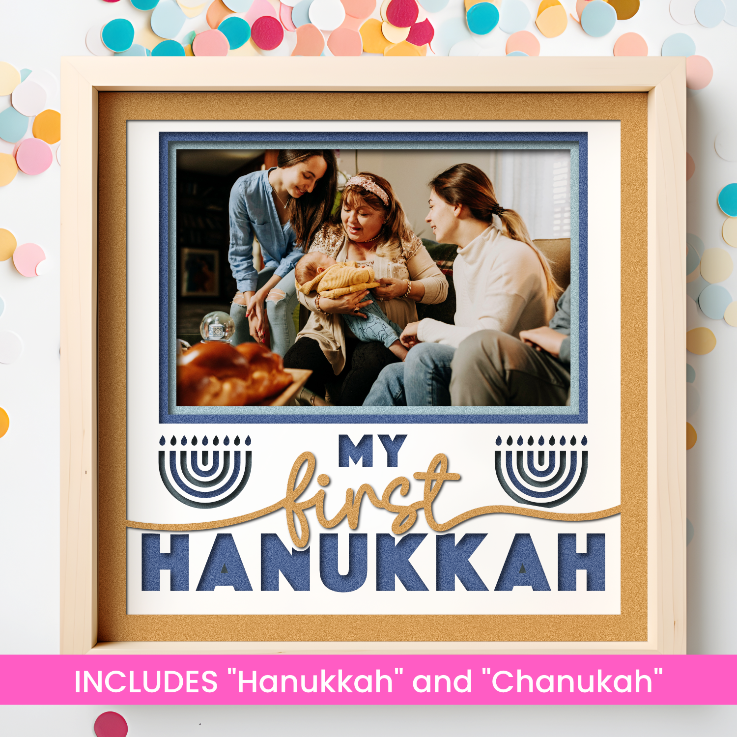 My First Hanukkah Picture Frame Layered Shadow Box Project