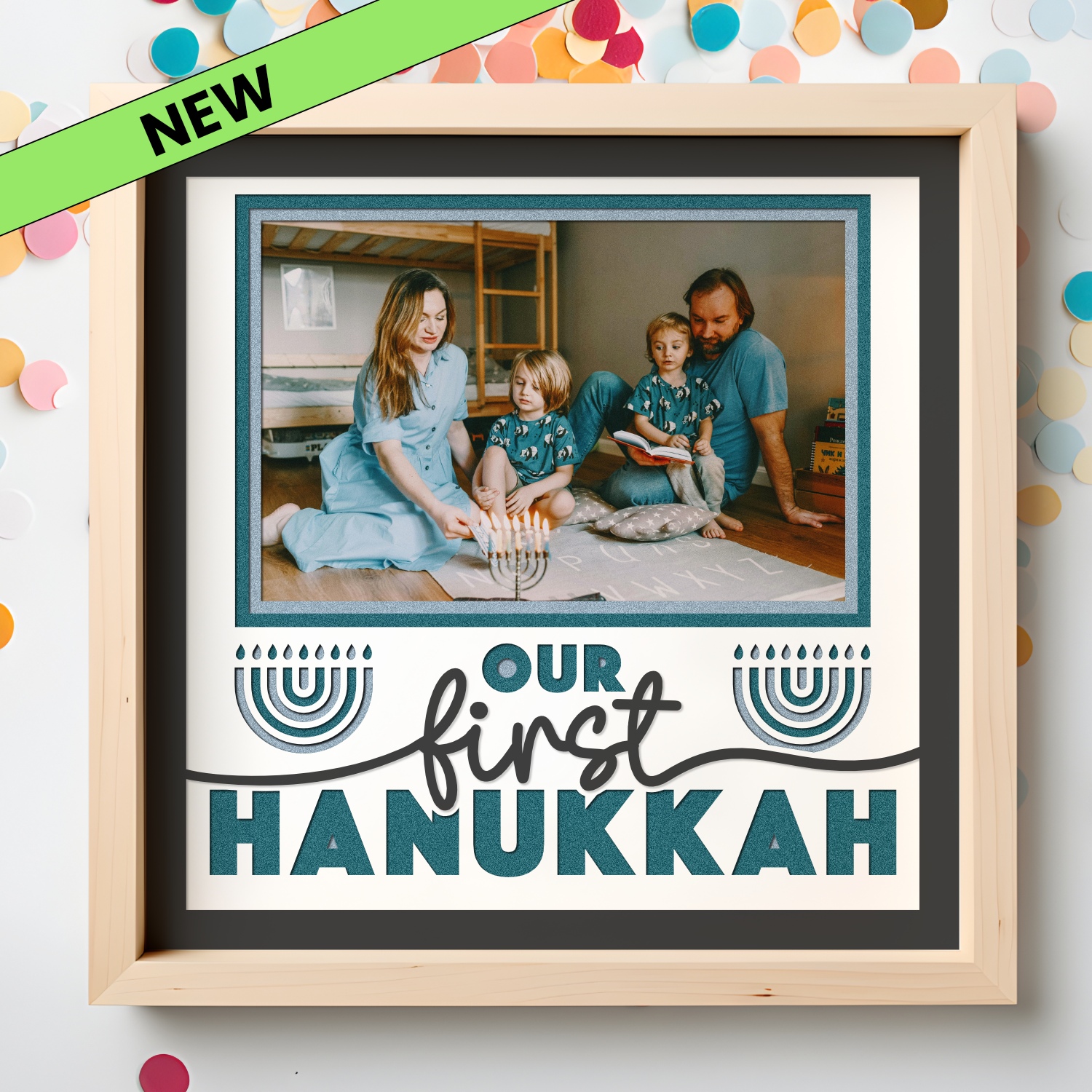 Our First Hanukkah Picture Frame Layered Shadow Box Project