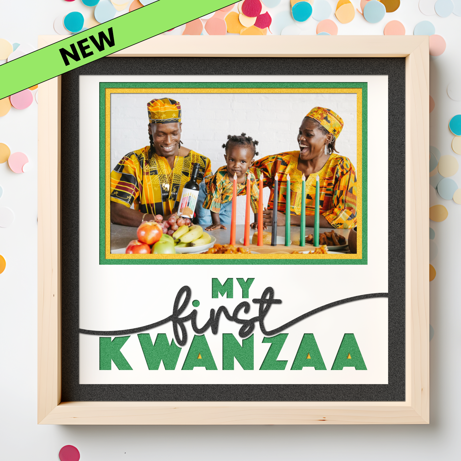 My First Kwanzaa Picture Frame SVG Shadow Box Project File