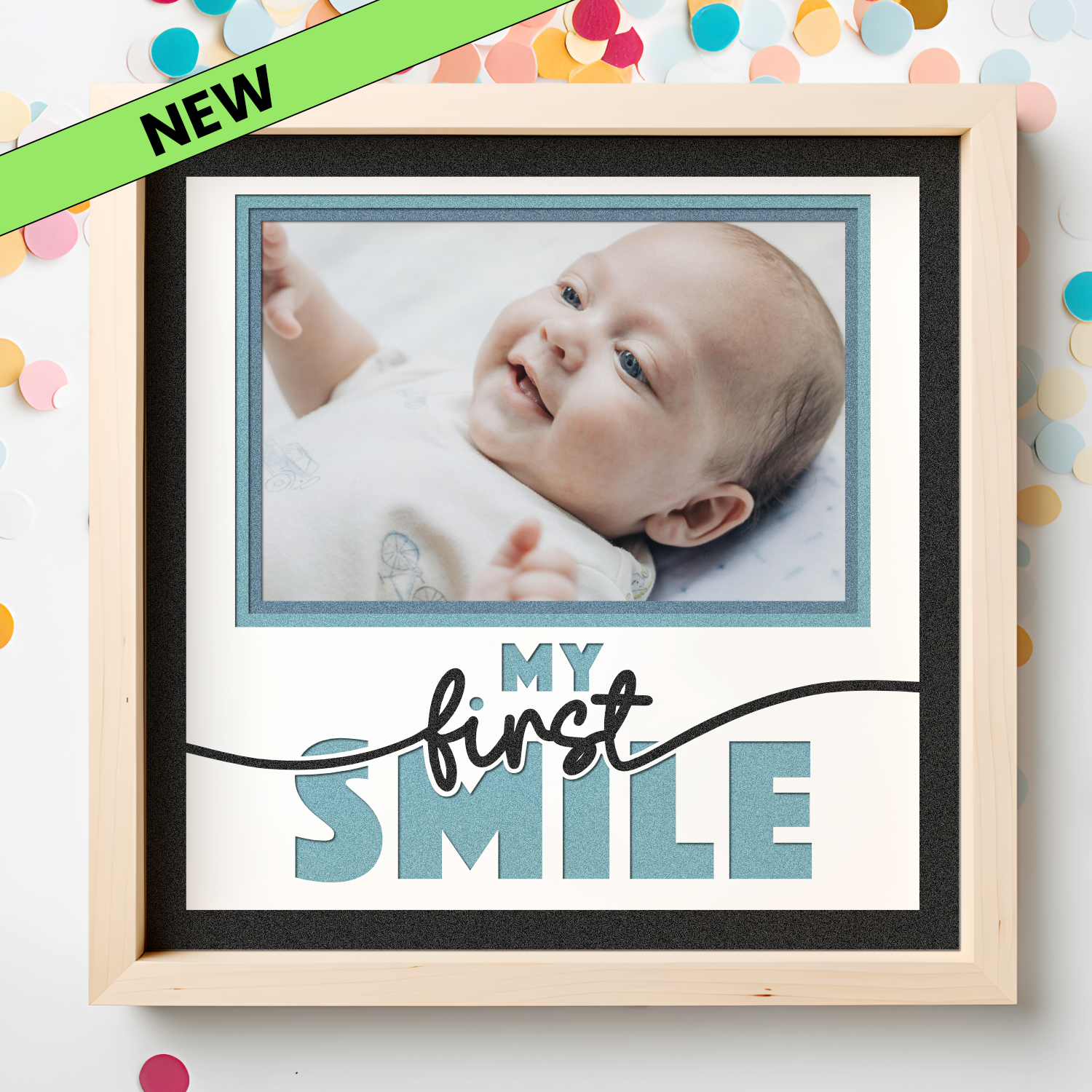 My First Smile Picture Frame SVG Shadow Box Project File