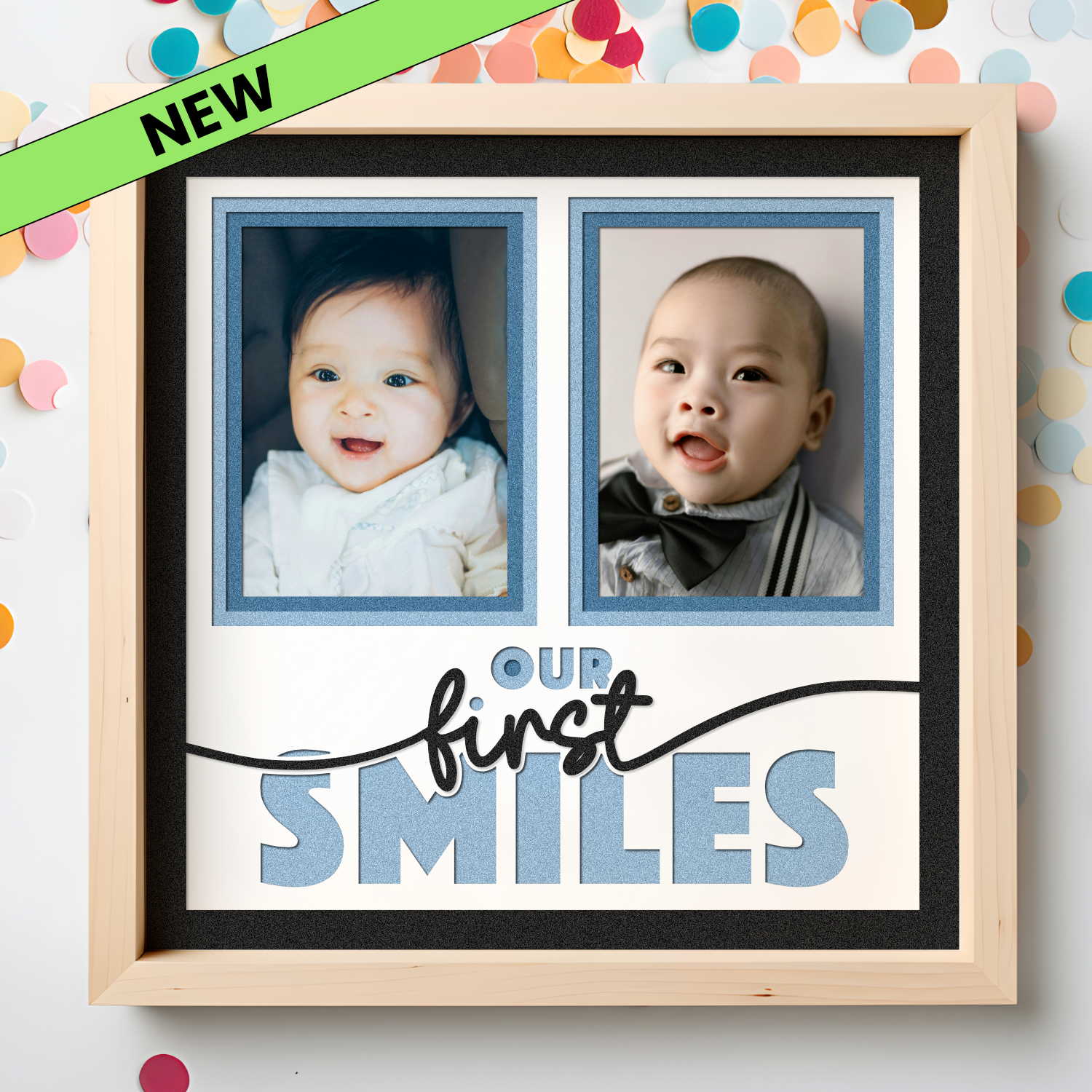 Our First Smiles Picture Frame SVG Shadow Box Project File