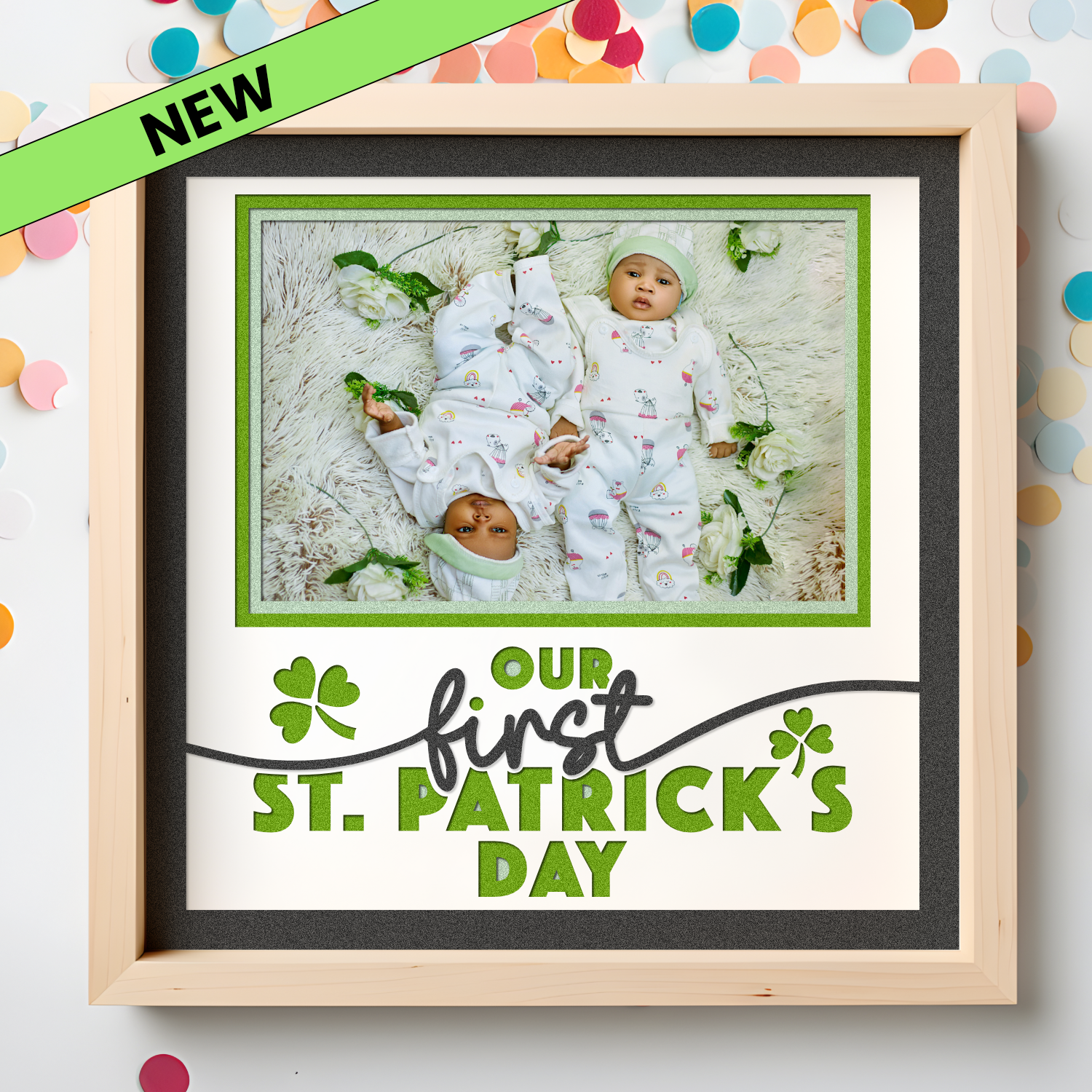 Our First St. Patrick's Day Picture Frame SVG Shadow Box Project File