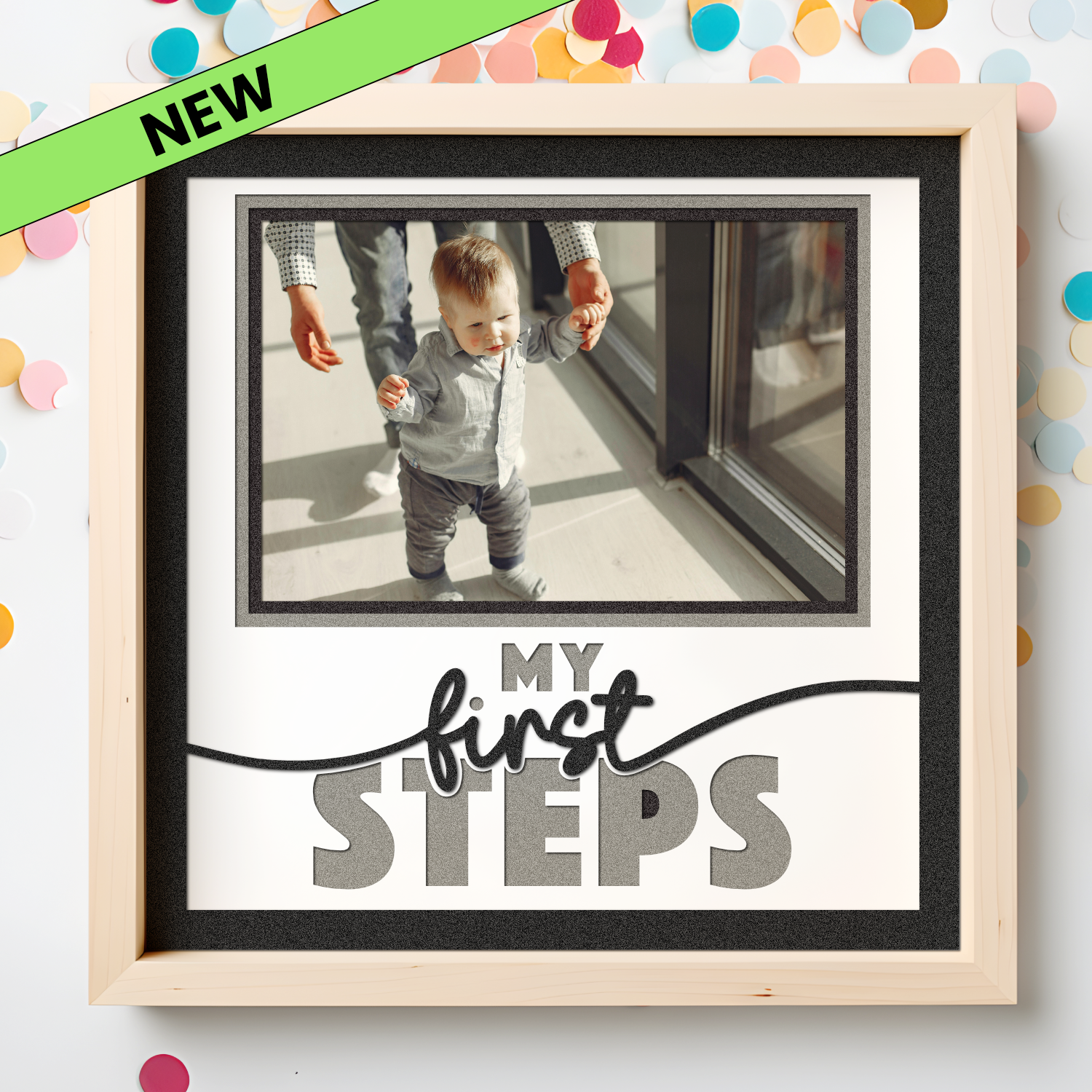 My First Steps Picture Frame SVG Shadow Box Project File