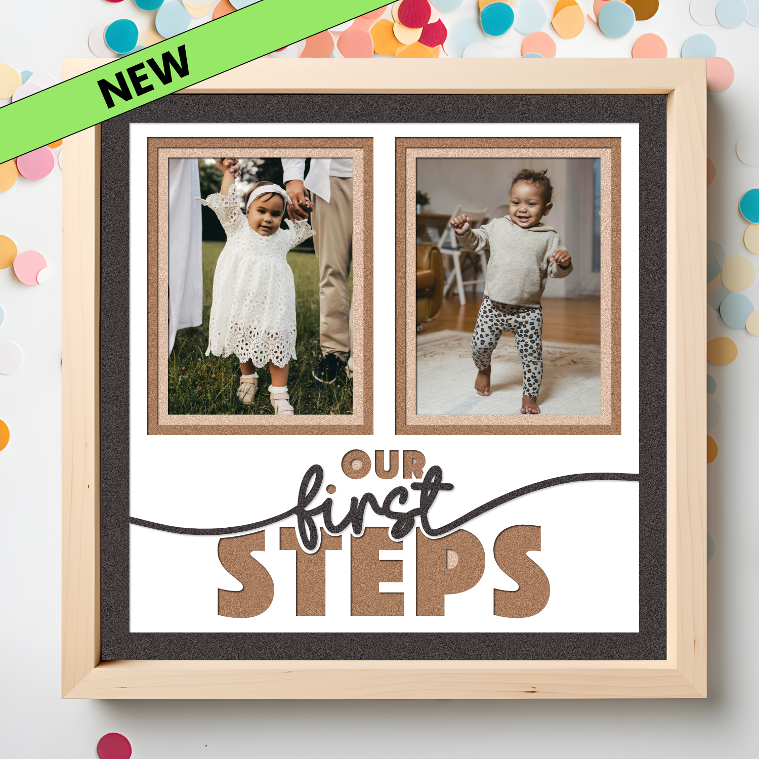 Our First Steps Picture Frame SVG Shadow Box Project File