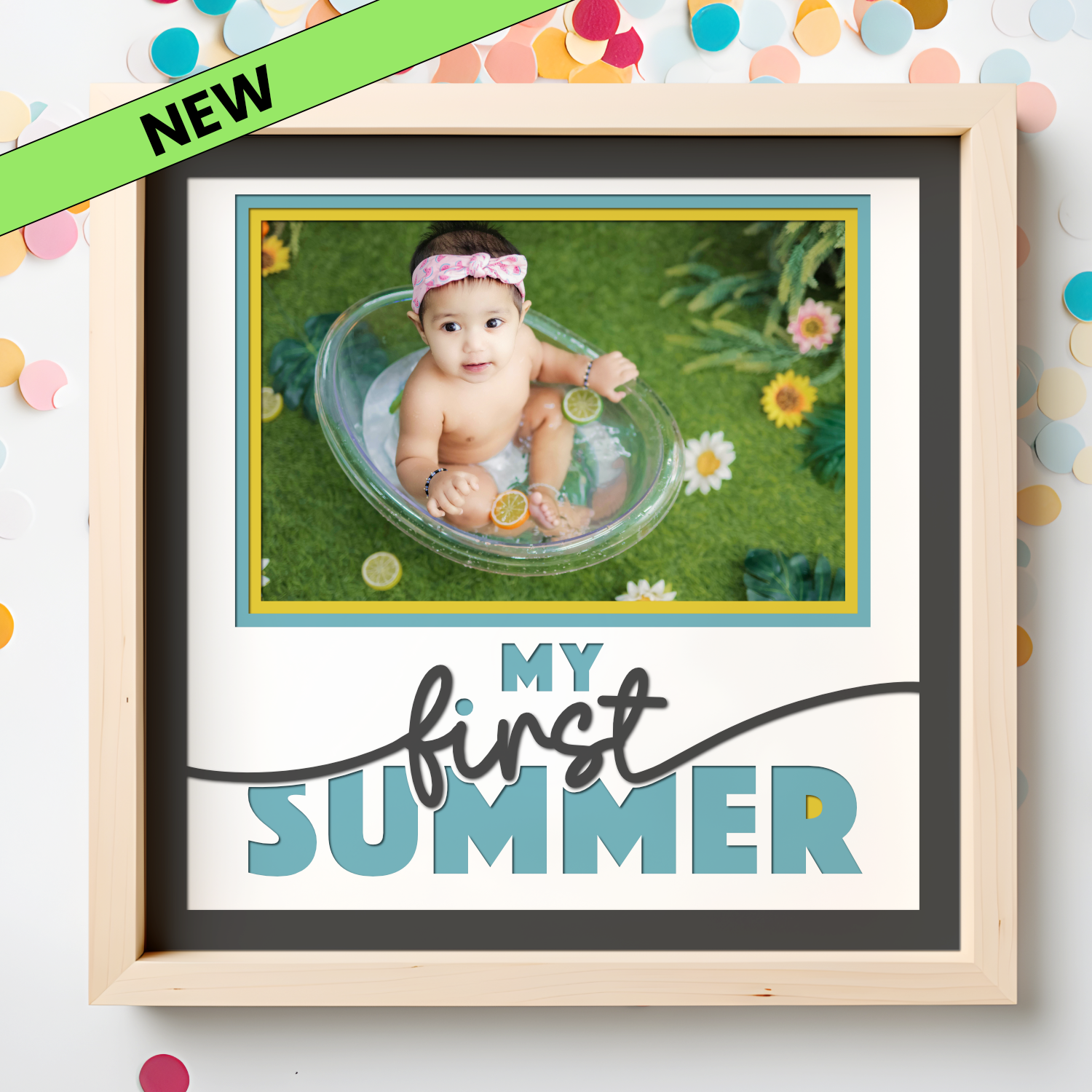 My First Summer Picture Frame SVG Shadow Box Project File