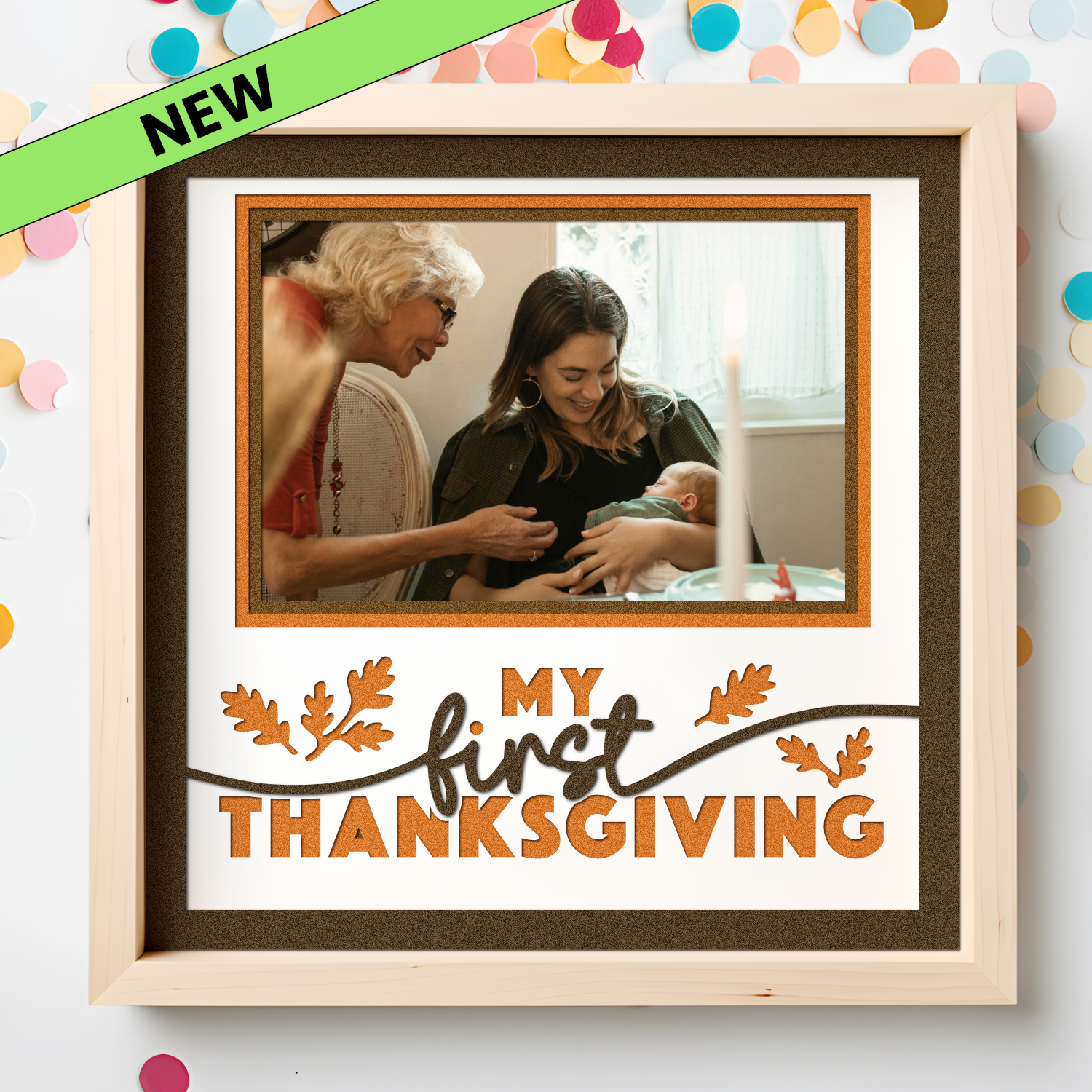 My First Thanksgiving Picture Frame SVG Shadow Box Project File