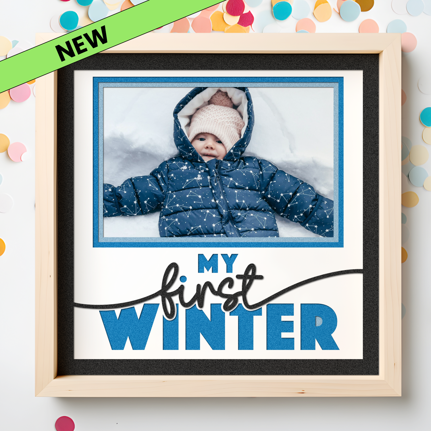 My First Winter Picture Frame SVG Shadow Box Project File