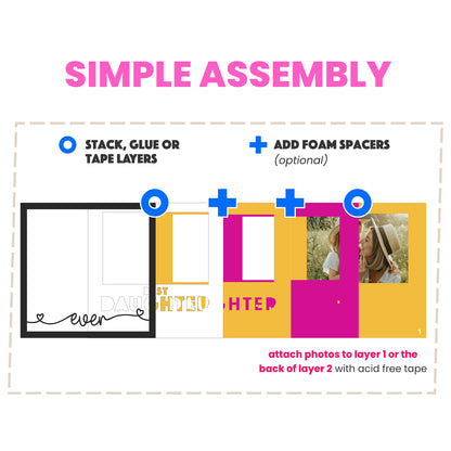Best Daughter(s) Ever Layered SVG Picture Frame Project