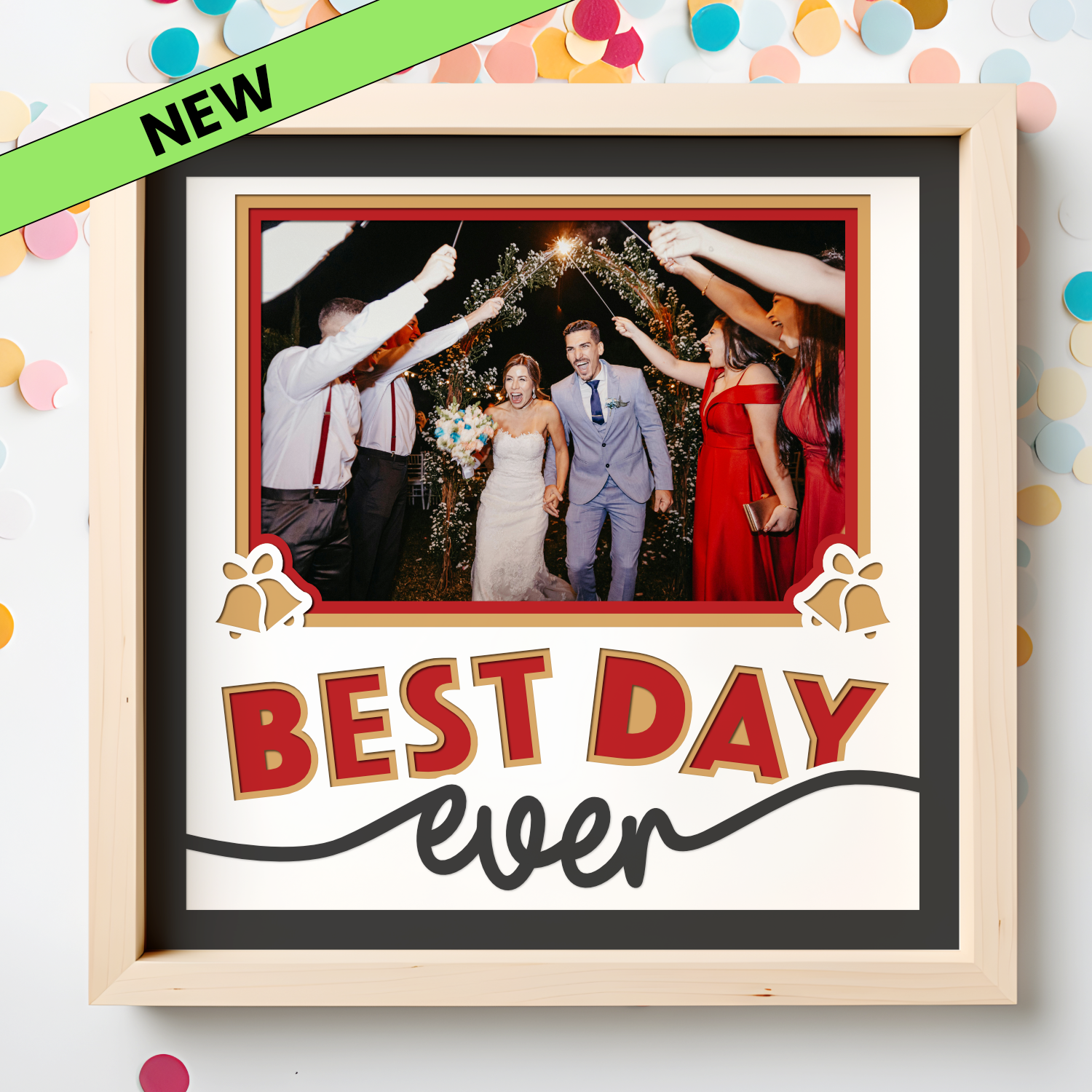 Best Day Ever (wedding) Picture Frame SVG Shadow Box Project File