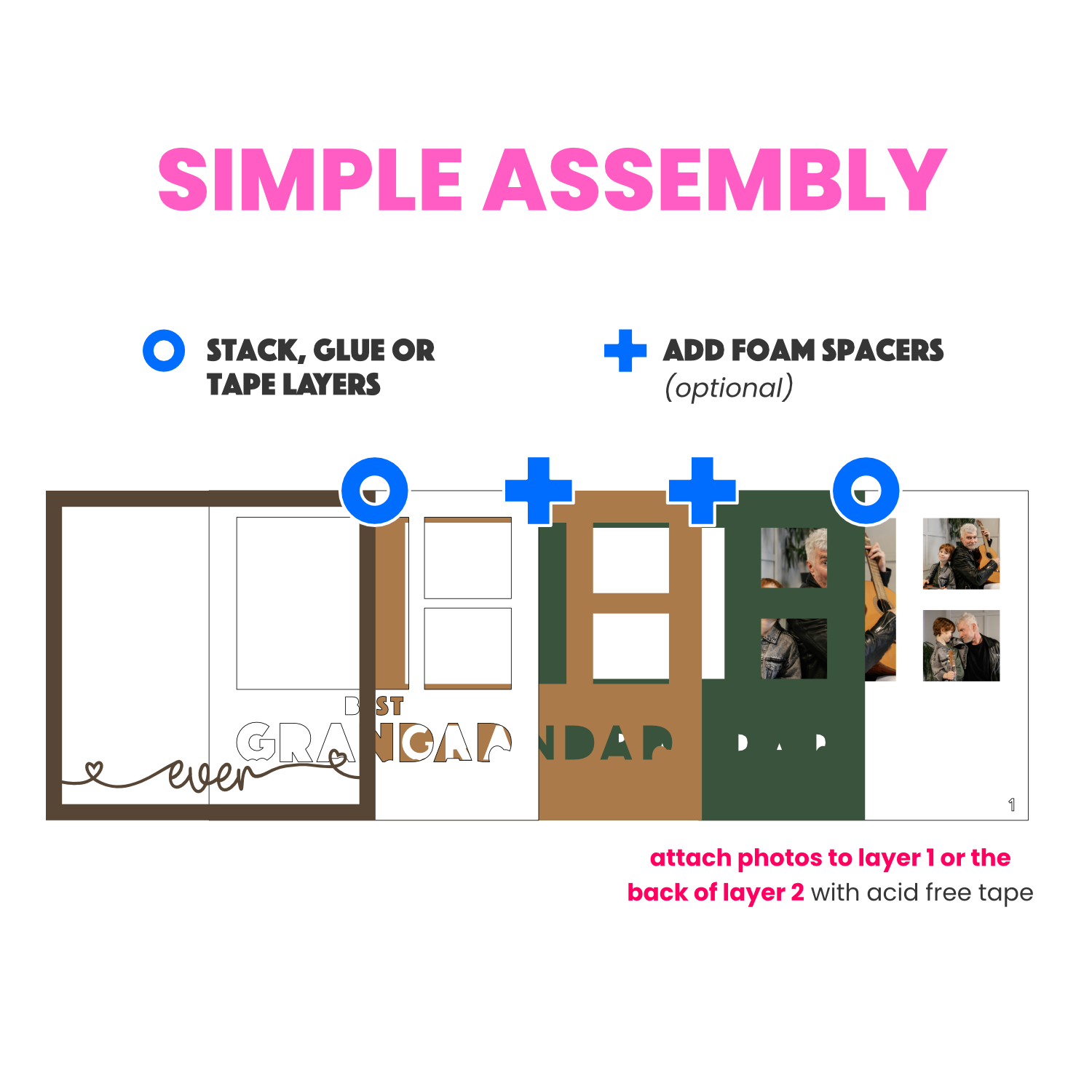 Best Grandad Ever Picture Frame SVG Shadow Box Project File