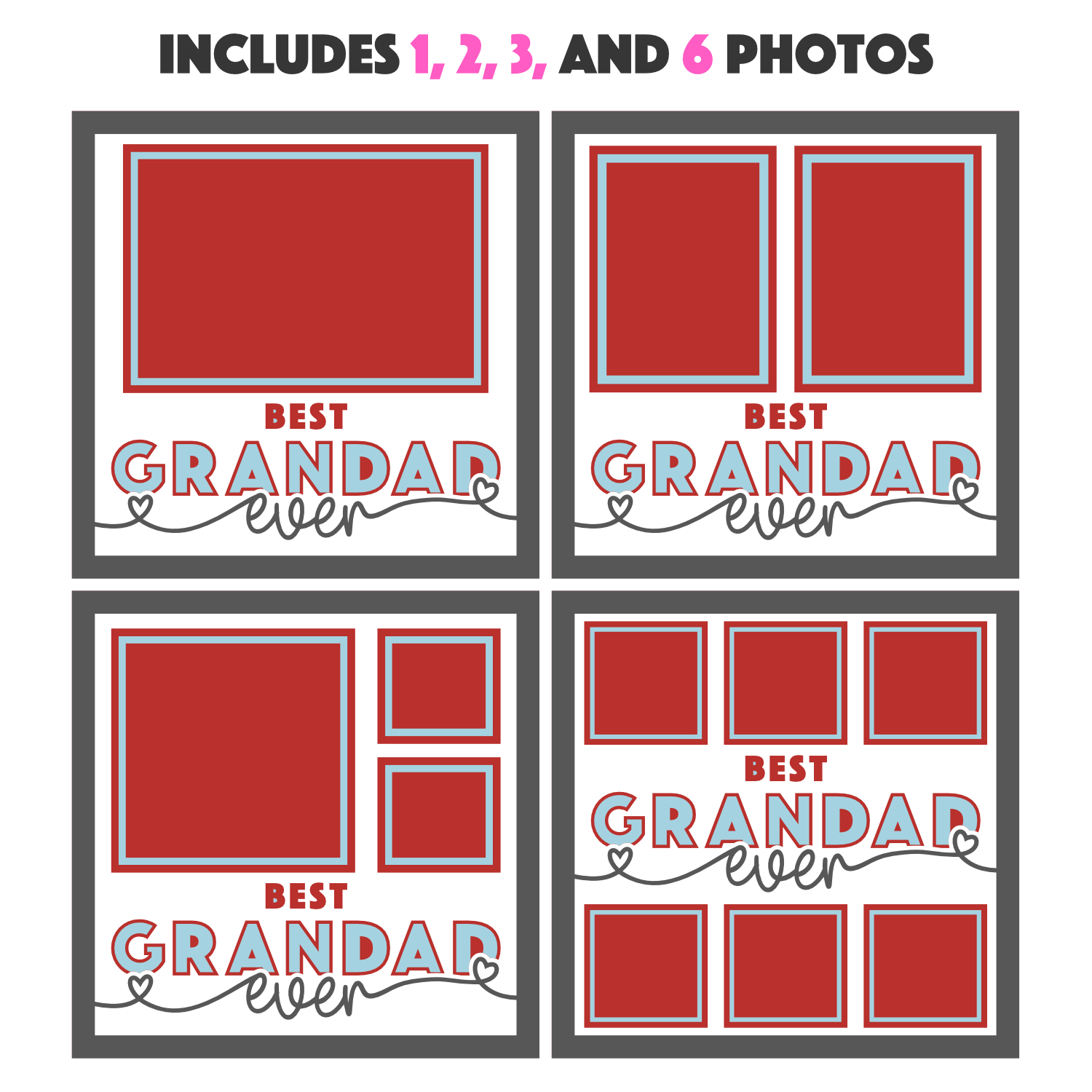 Best Grandad Ever Picture Frame SVG Shadow Box Project File
