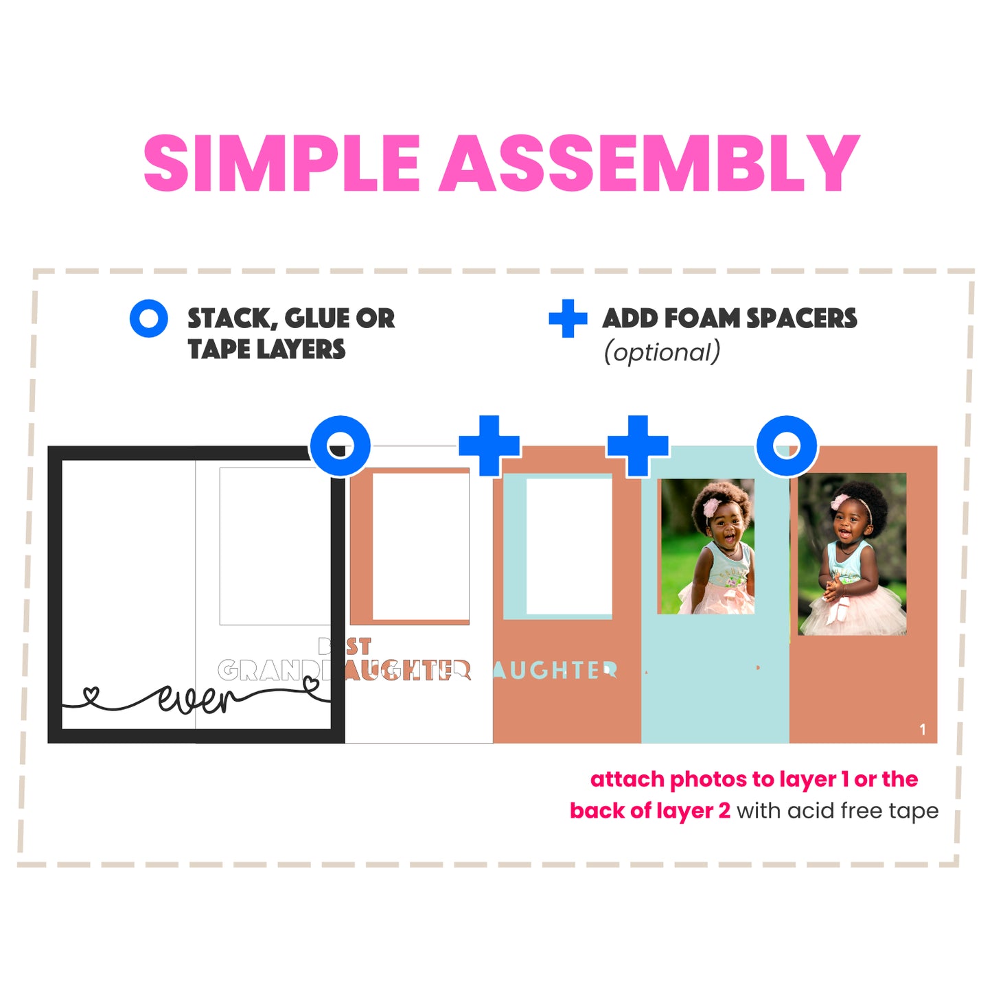 Best Granddaughter(s) Ever Layered SVG Picture Frame Project