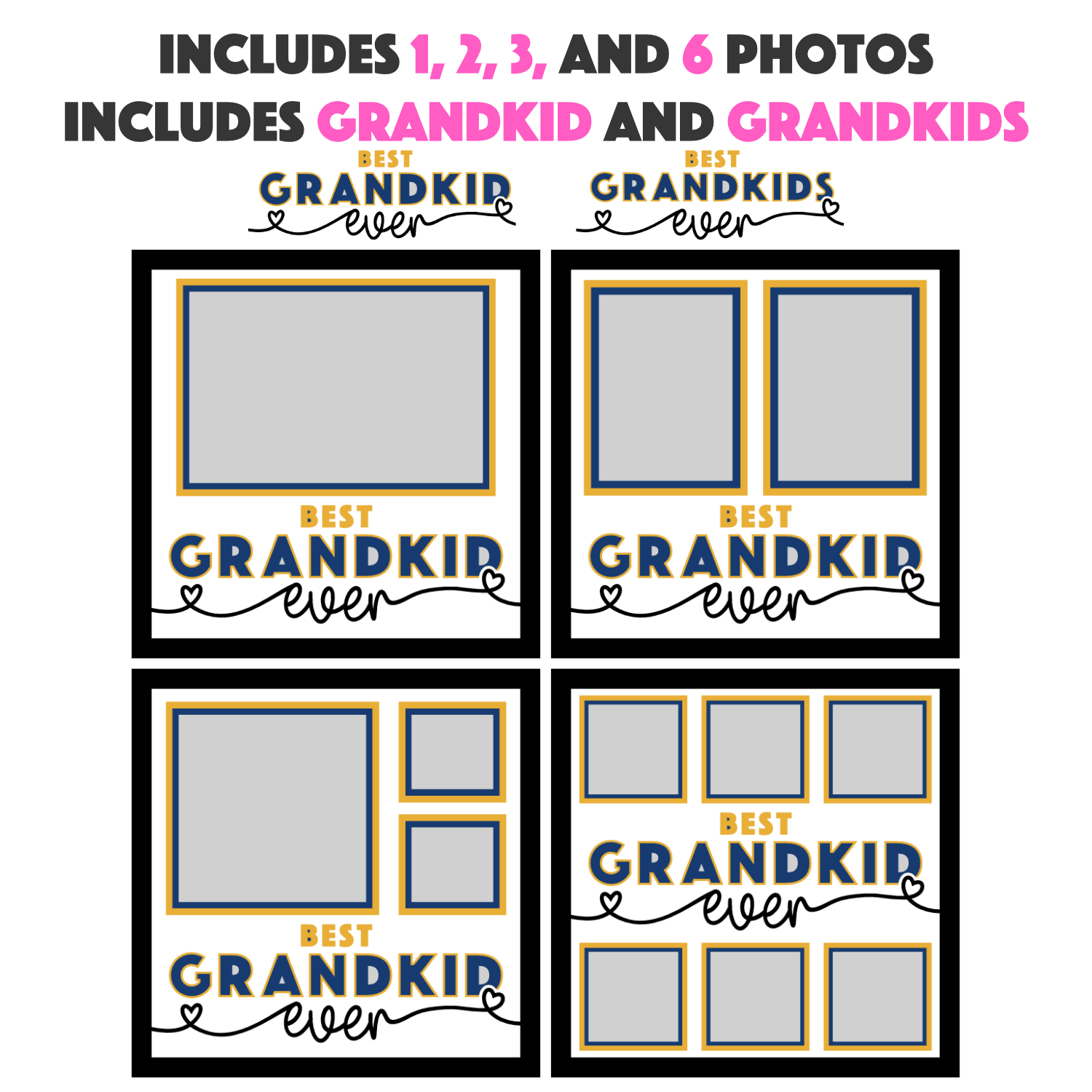 Best Grandkid(s) Ever Picture Frame SVG Shadow Box Project File