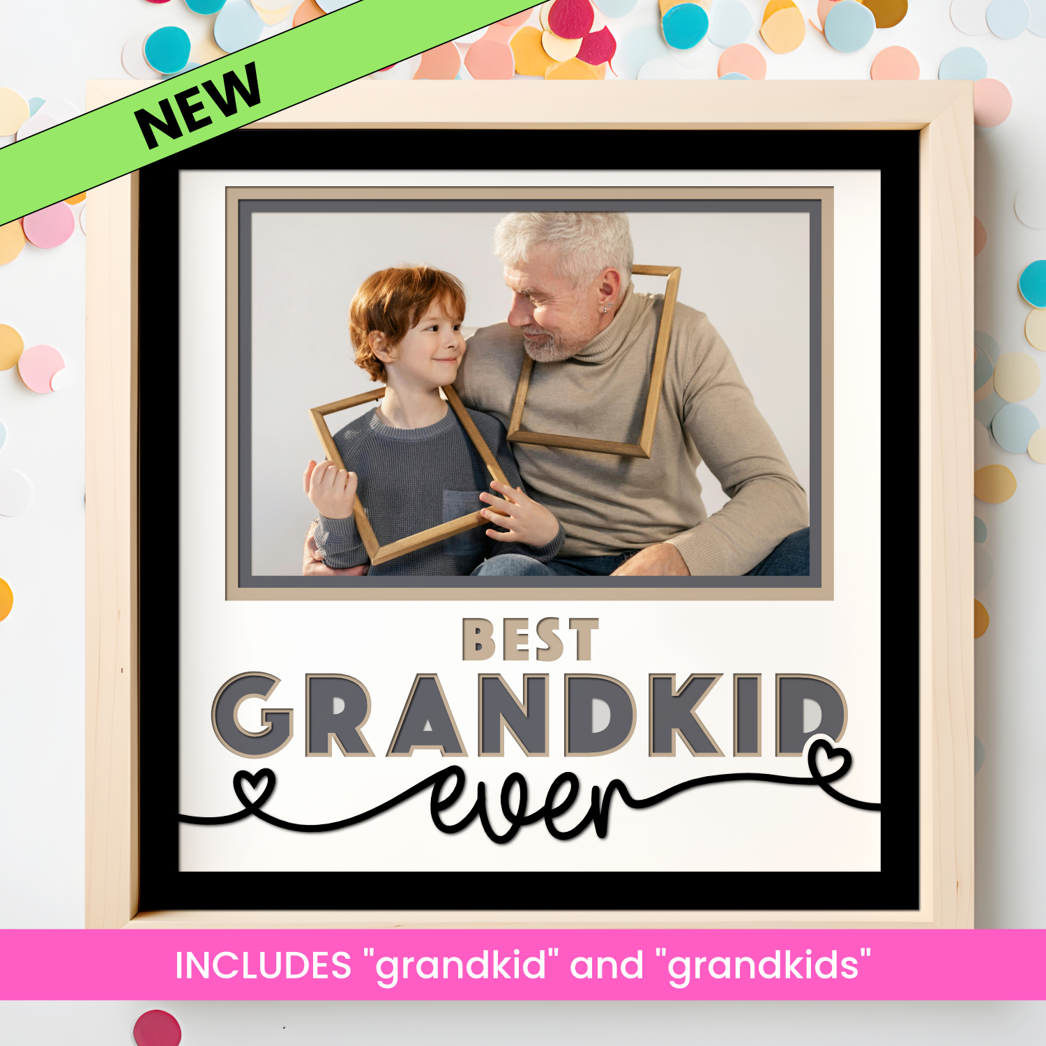Best Grandkid(s) Ever Picture Frame SVG Shadow Box Project File