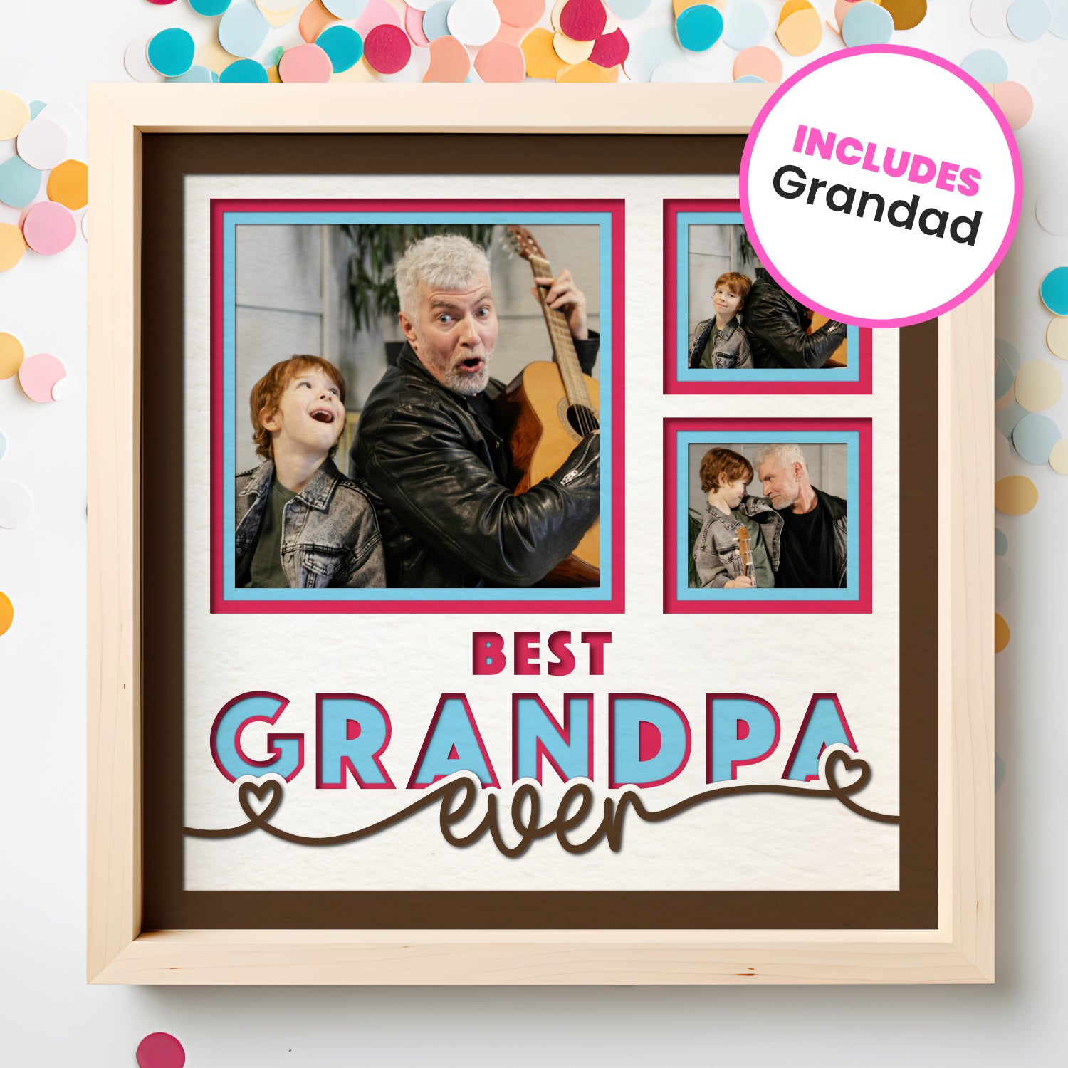 Best Grandpa Ever Picture Frame Shadow Box Project (includes Grandad)