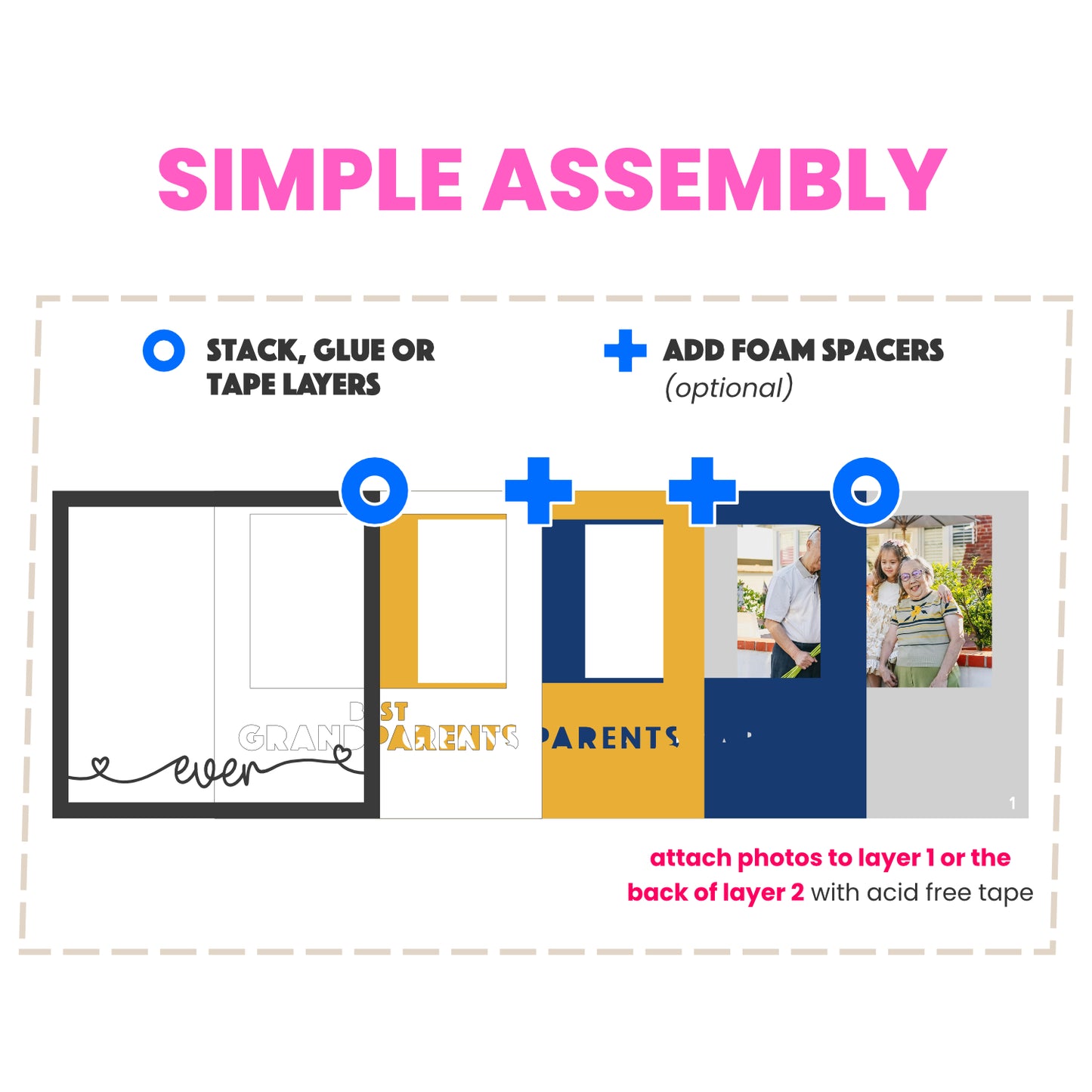 Best Grandparents Ever Layered SVG Picture Frame Project