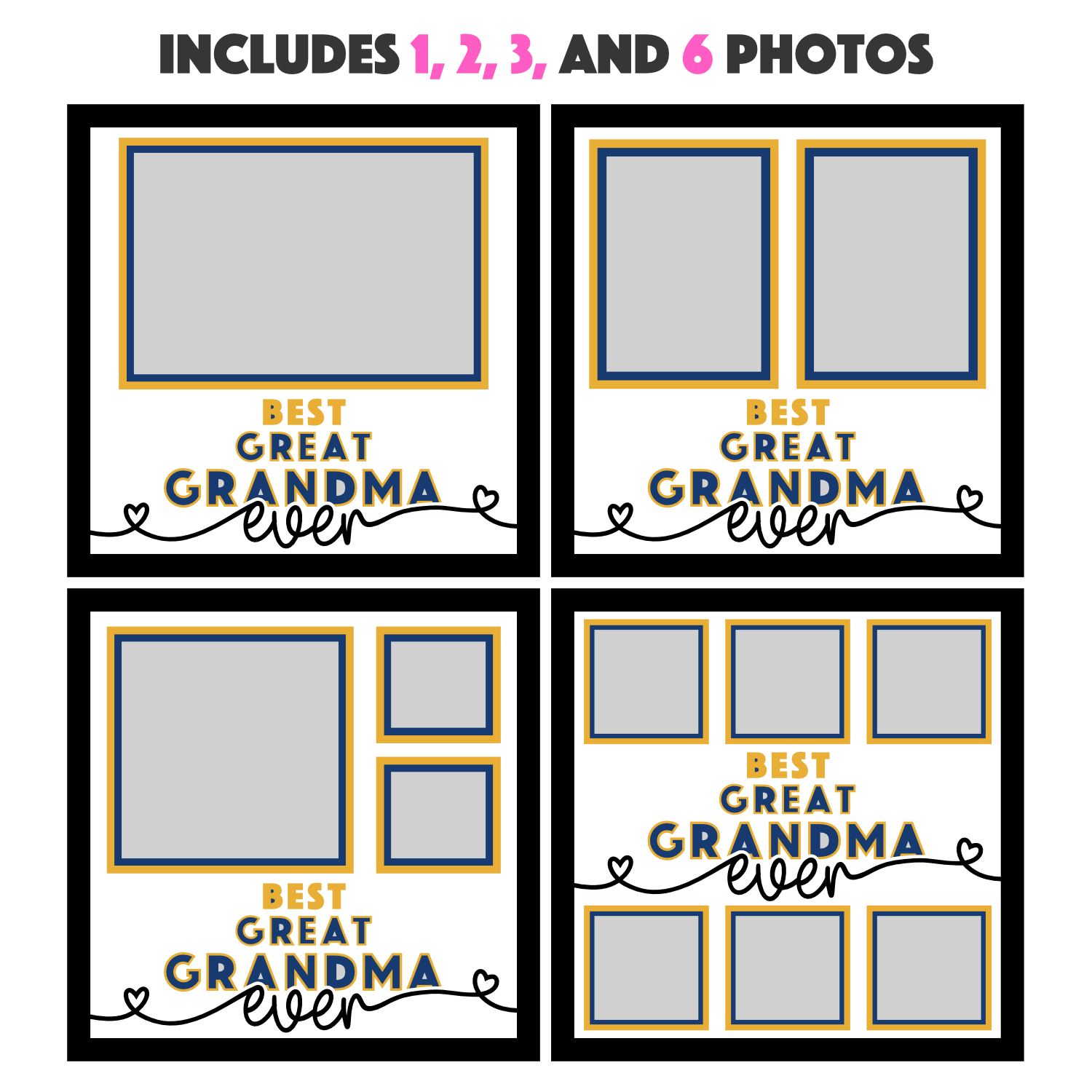 Best Great Grandma Ever Picture Frame SVG Shadow Box Project File