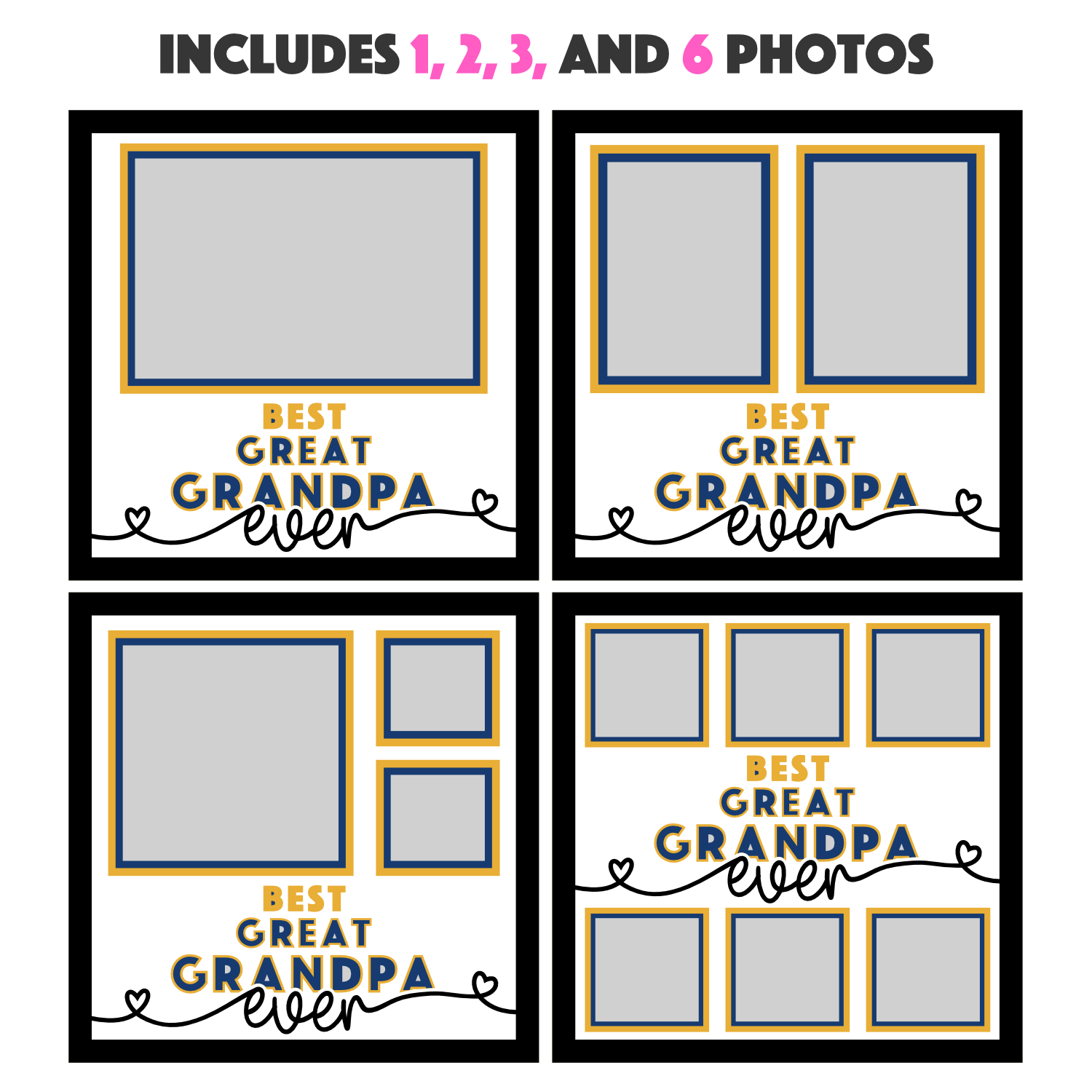 Best Great Grandpa Ever Picture Frame SVG Shadow Box Project File