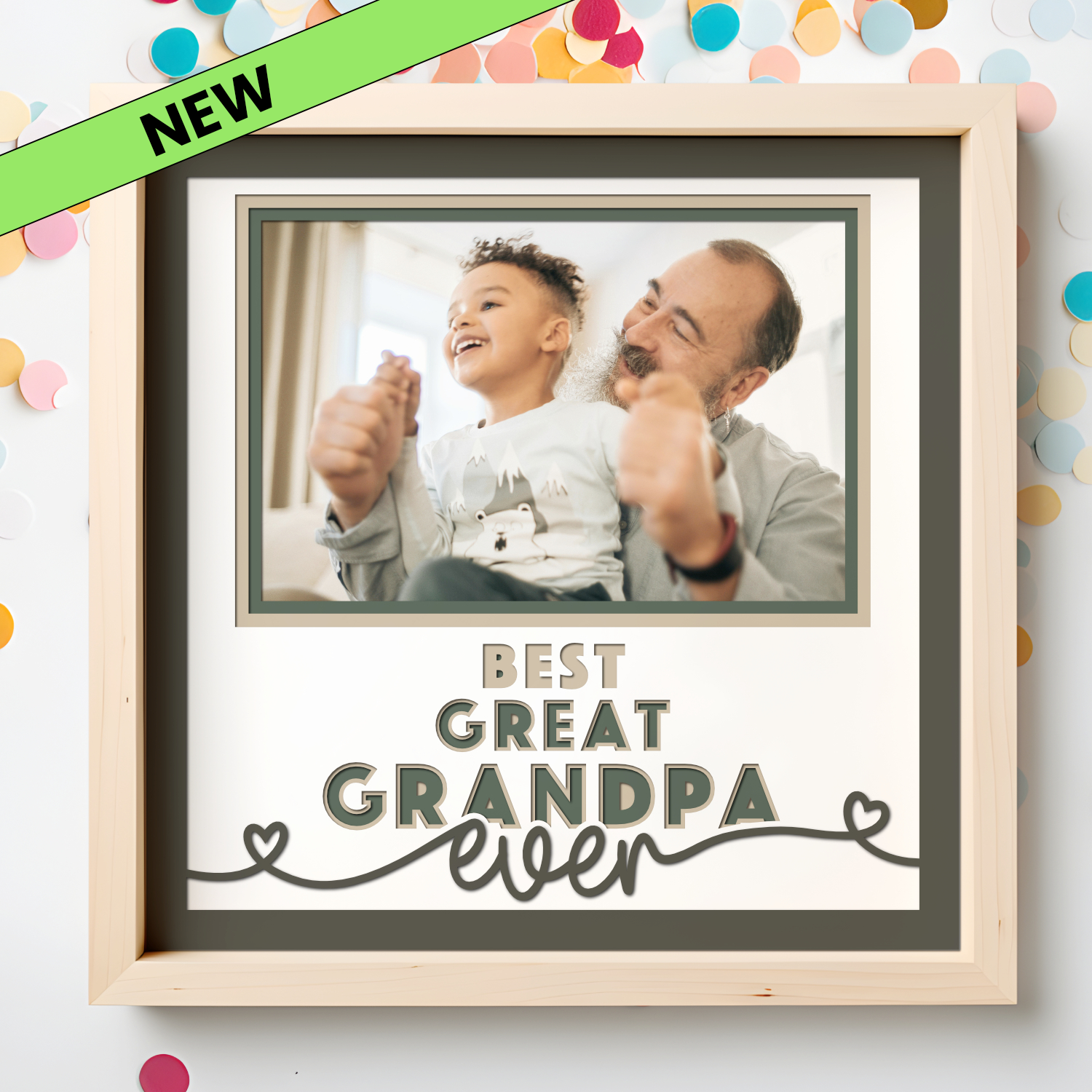 Best Great Grandpa Ever Picture Frame SVG Shadow Box Project File